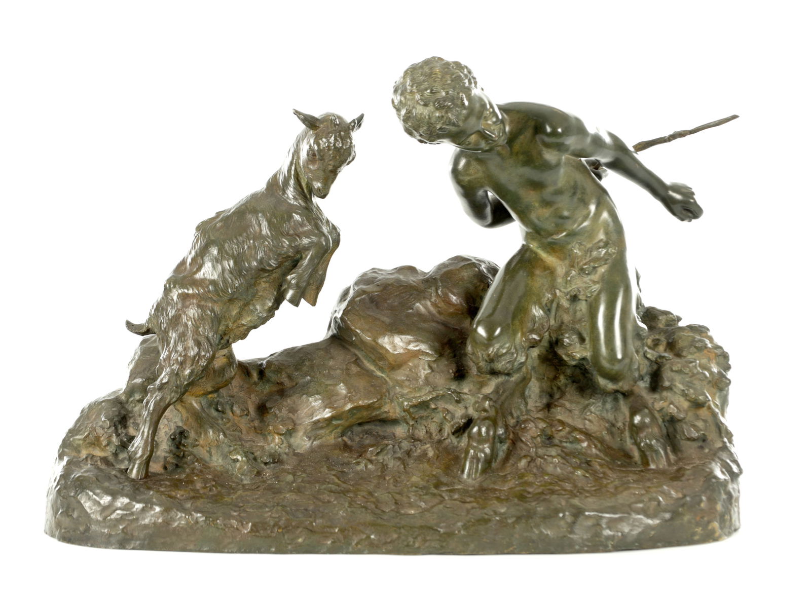 JOSEPH D'ASTE (1881 - 1945). A LATE 19TH / EARLY 20TH CENTURY PATINATED BACCHANALIAN BRONZE (1 of 13)