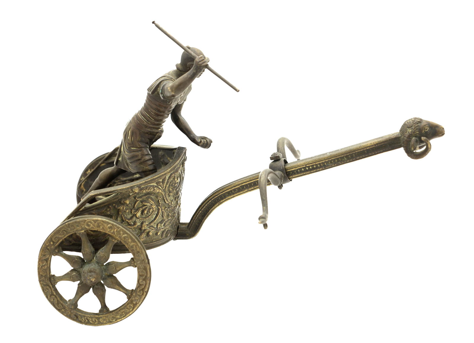 A 19TH CENTURY GRAND TOUR BRONZE ROMAN CHARIOT (1 of 6)