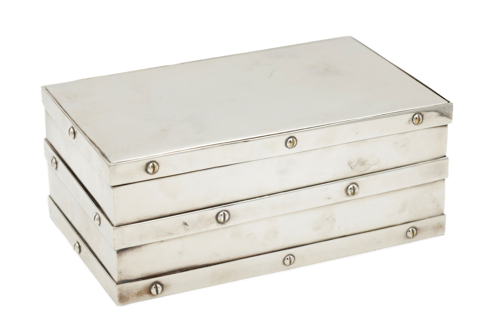 A MID 20TH CENTURY SILVER PLATED RALPH LAUREN HUMIDOR (1 of 5)