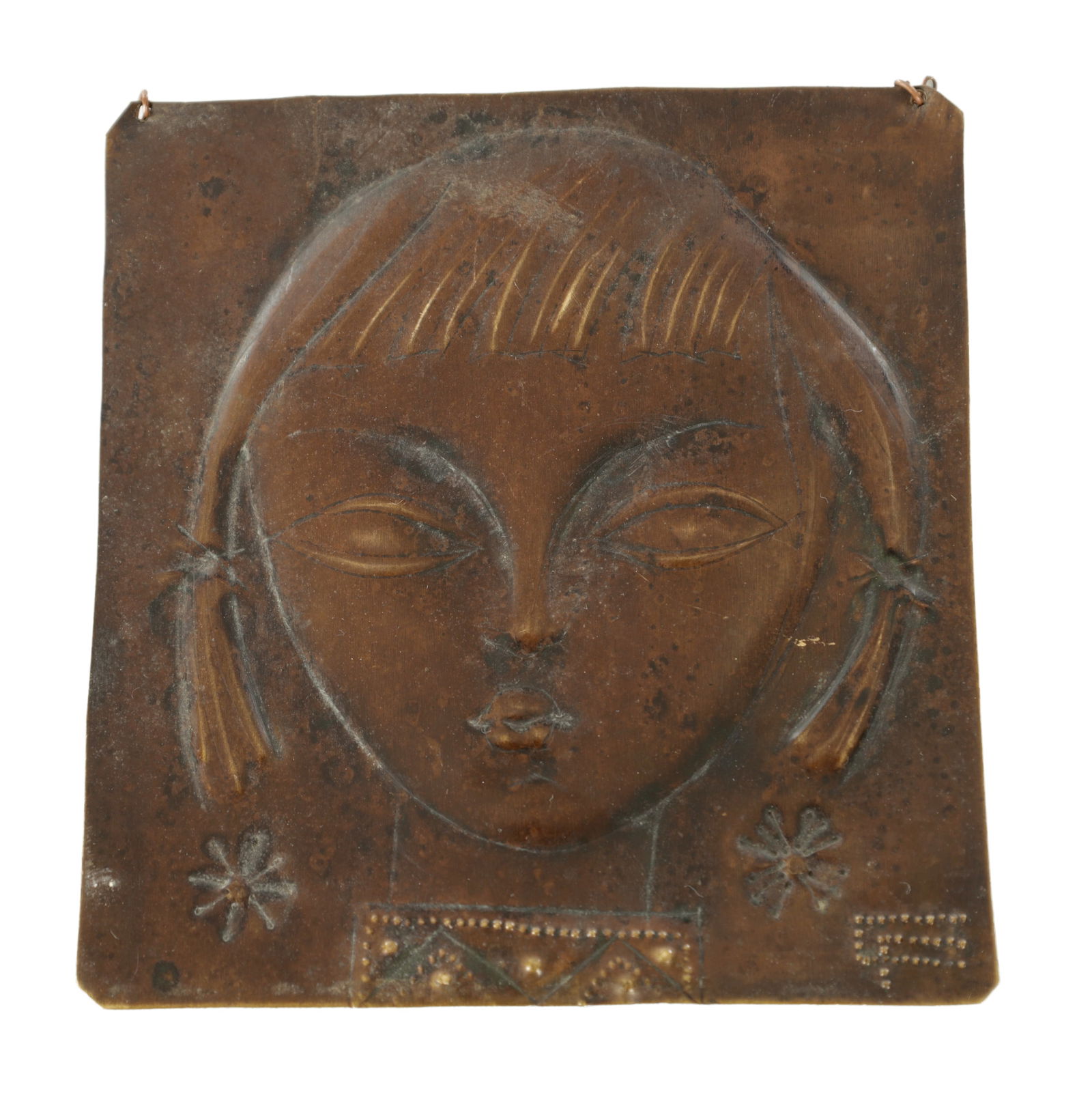 A COPPER ARTS AND CRAFTS PLAQUE (1 of 2)
