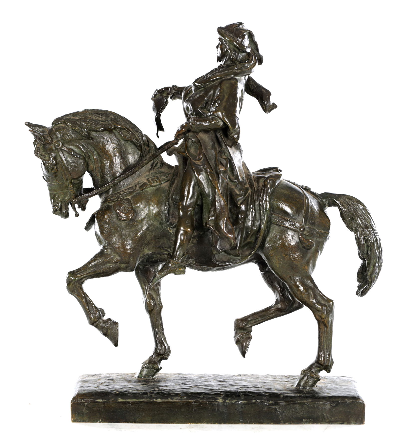 AUGUSTE PARIS (FRENCH 1850 - 1915) A LATE 19TH CENTURY BRONZE OF A LORD ON HORSEBACK (1 of 14)