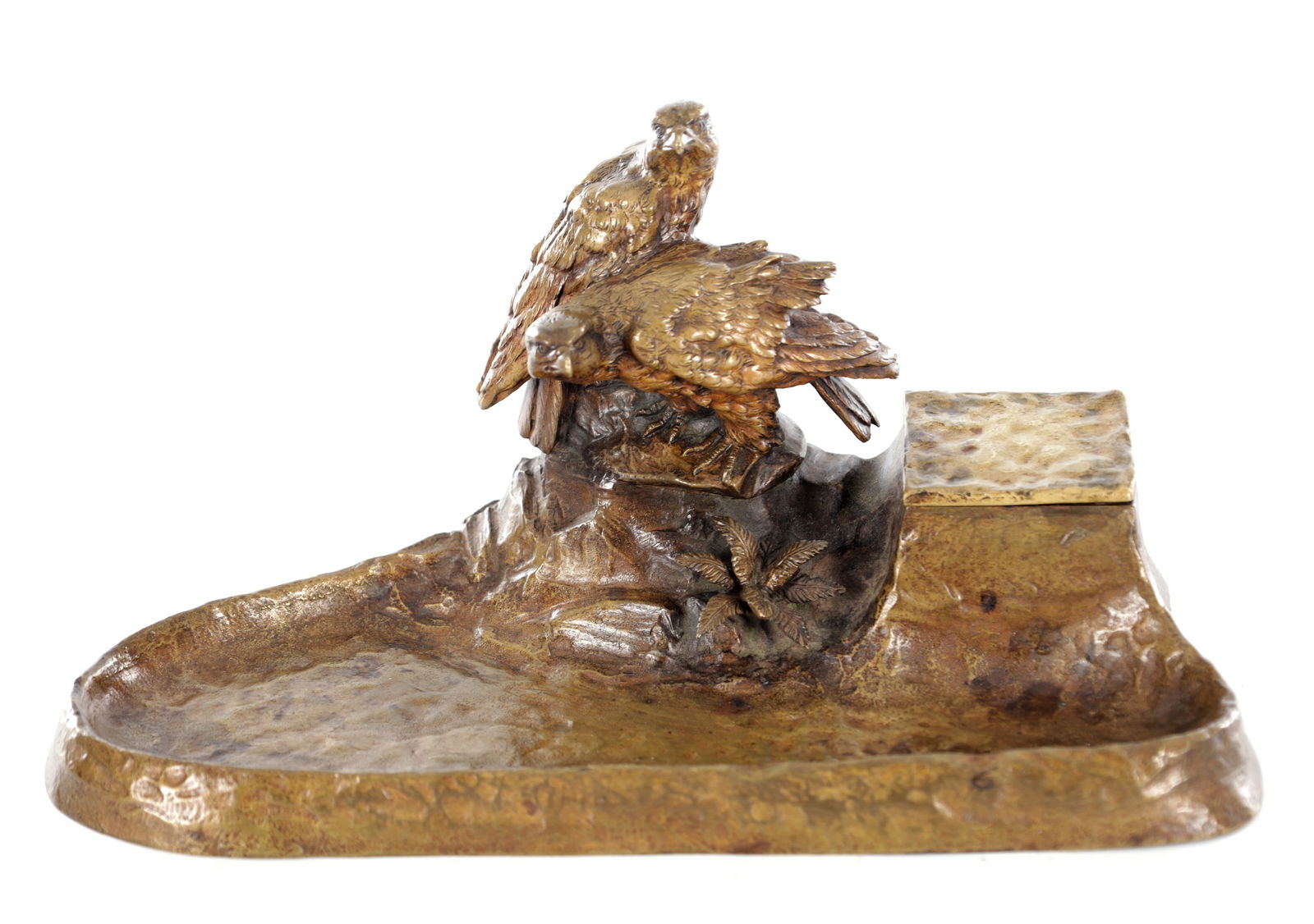 AN EARLY 20TH 20TH CENTURY GILT BRONZE PEN AND INK STAND (1 of 8)