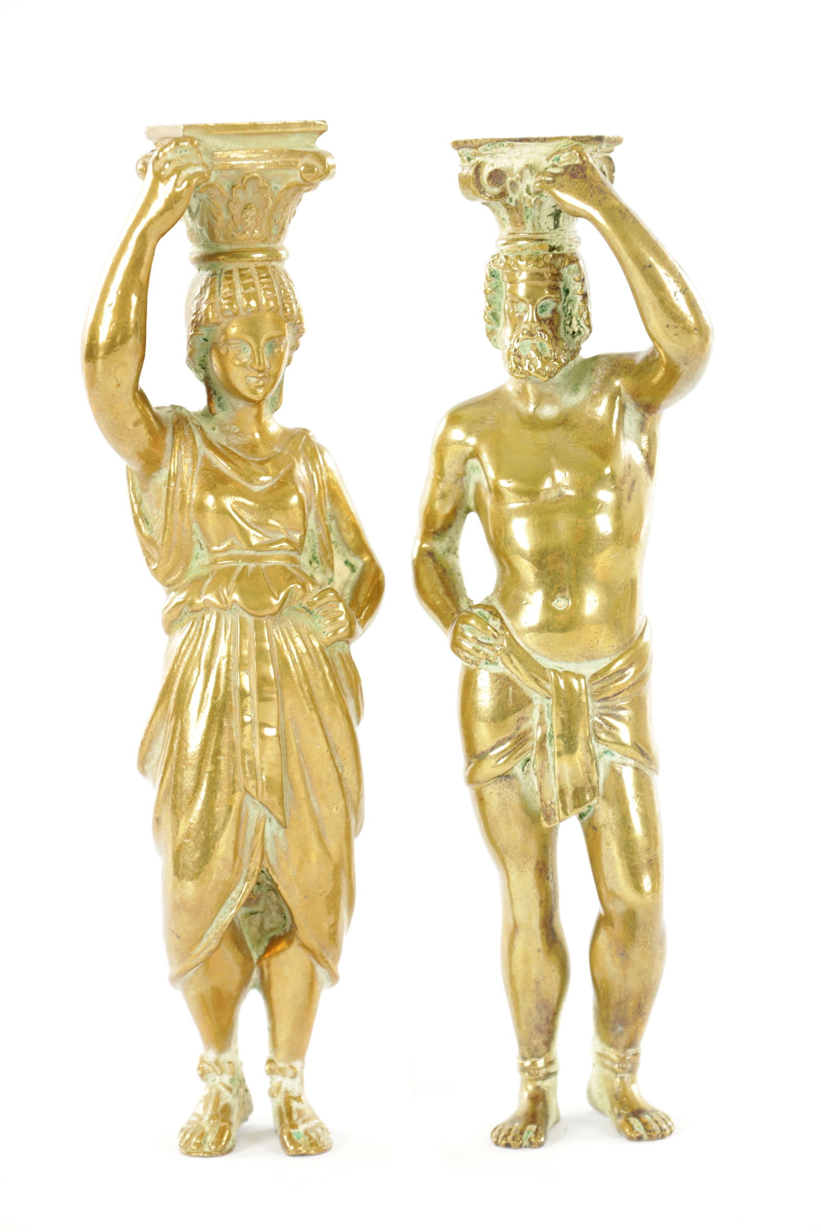 A PAIR OF 18TH CENTURY EUROPEAN MYTHOLOGICAL BRONZE FIGURES (1 of 9)