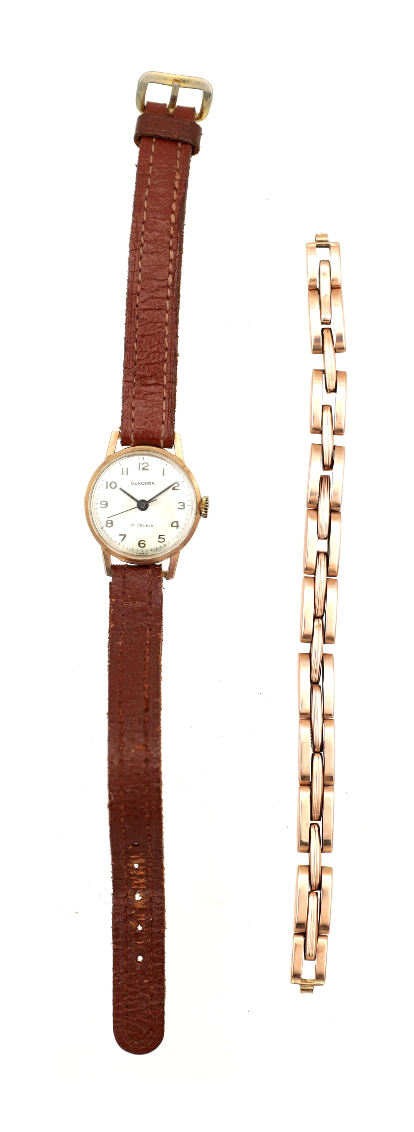 A SEKONDA 9CT GOLD LADY'S WRISTWATCH (1 of 6)