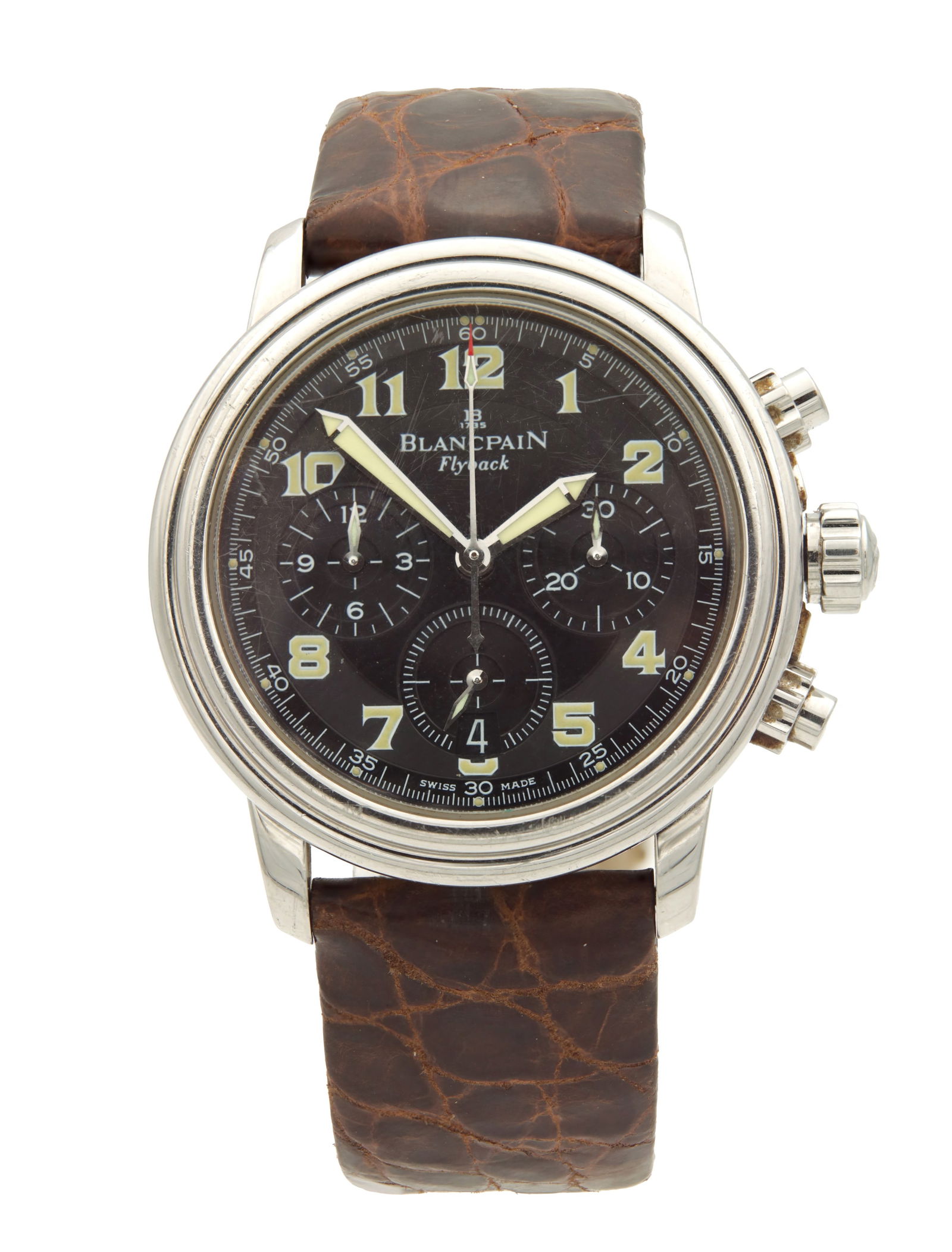 A GENTLEMAN'S STAINLESS STEEL BLANCPAIN FLYBACK CHRONOGRAPH WRISTWATCH (1 of 4)