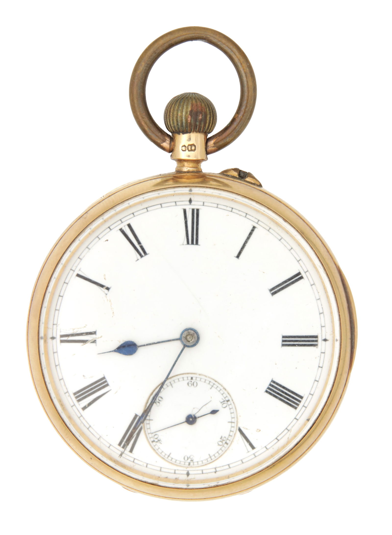 AN 18CT GOLD OPEN FACED POCKET WATCH (1 of 4)