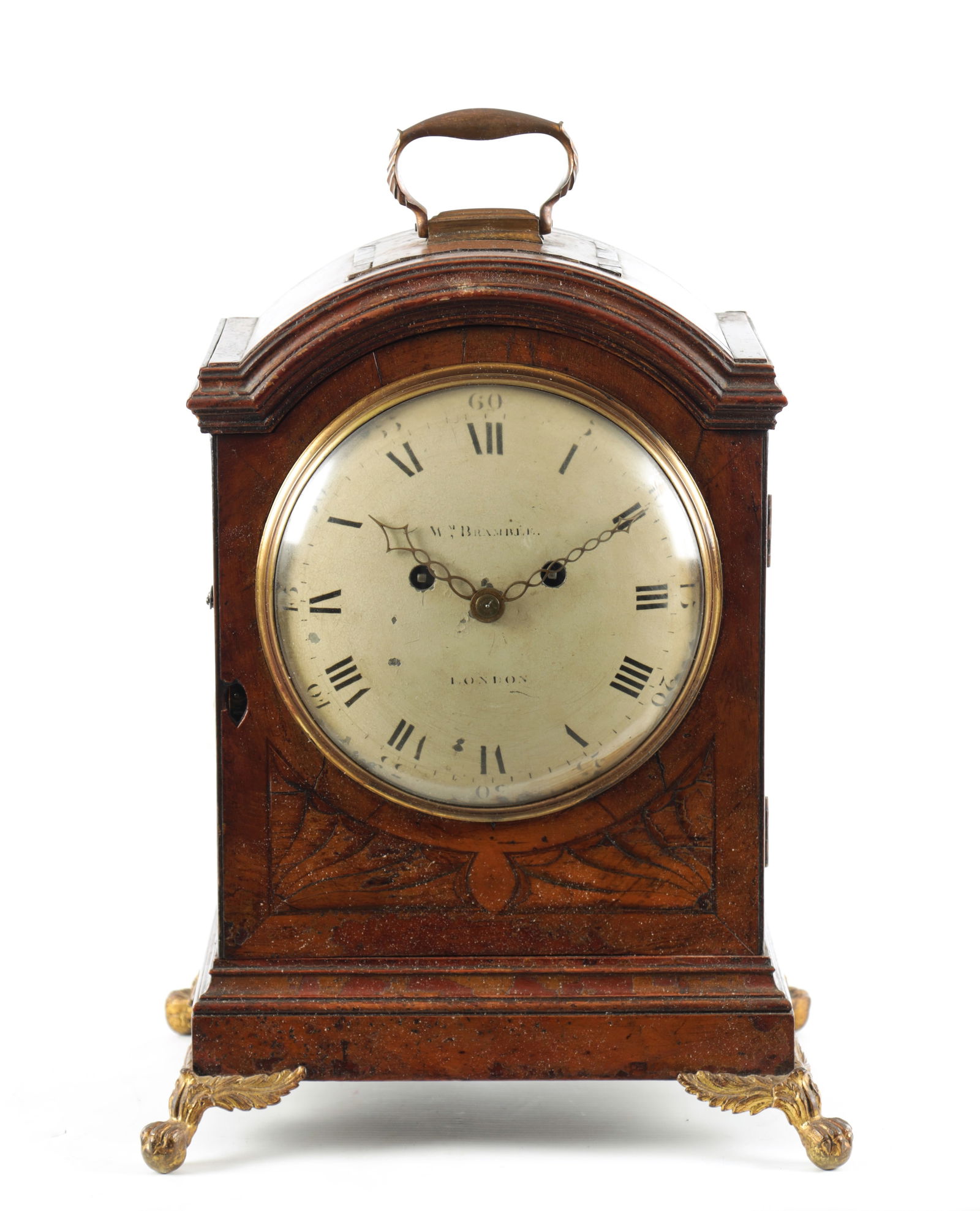 WILLIAM BRAMBLE, LONDON. A GOOD QUALITY REGENCY INLAID SATINWOOD BRACKET CLOCK (1 of 6)