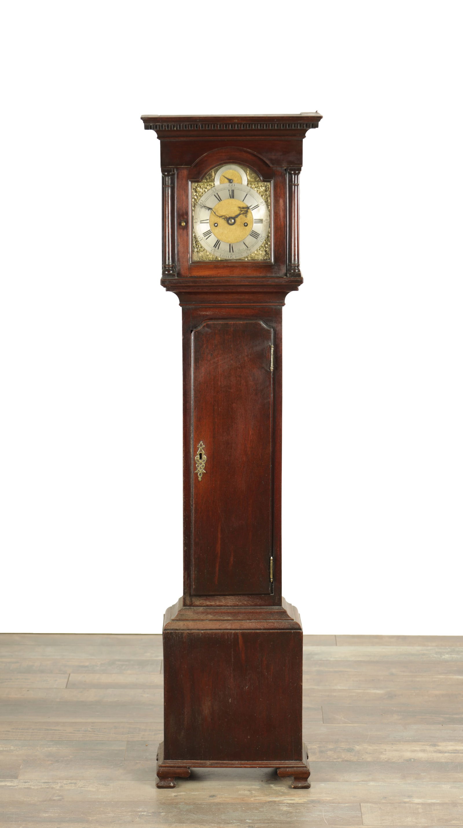 PARKINSON & BOUTS, LONDON. A MID 19TH CENTURY MINIATURE EIGHT DAY LONGCASE CLOCK (1 of 8)