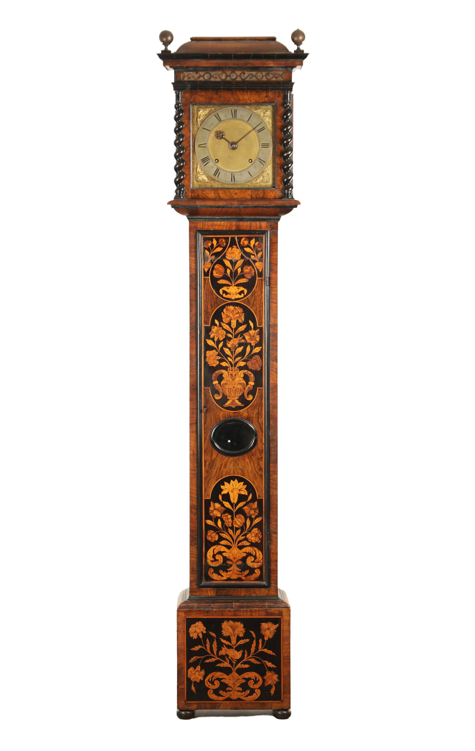 JOSEPH KNIBB, LONDINI FECIT. A VERY RARE THREE MONTH DURATION WALNUT MARQUETRY LONGCASE CLOCK (1 of 15)