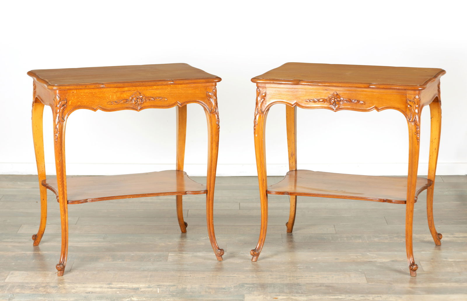 A PAIR OF 19TH CENTURY SATIN BIRCH FRENCH SIDE TABLES RETAILED BY HOWARD AND SONS LTD (1 of 11)