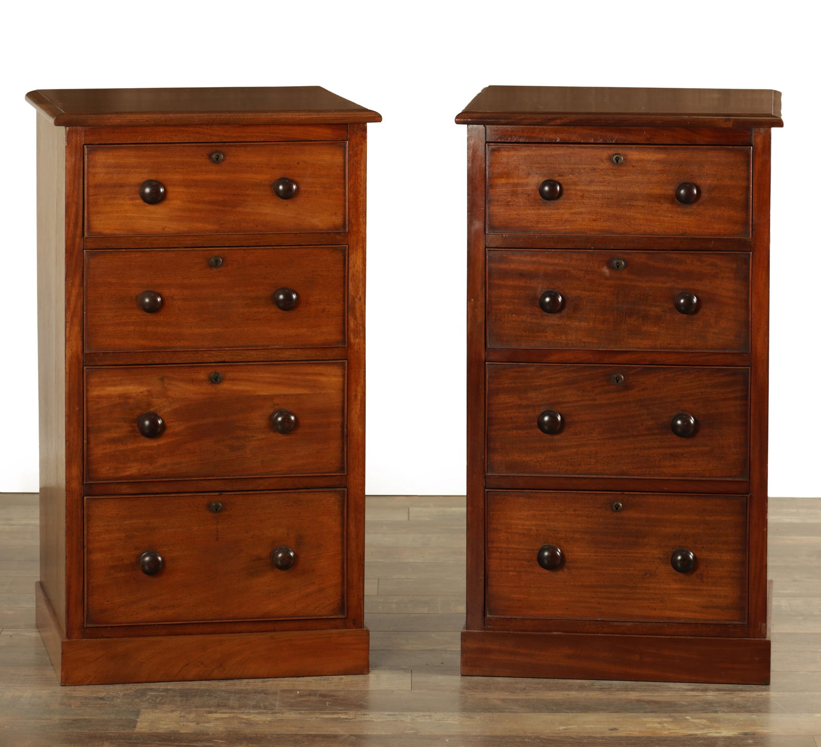 A PAIR OF 19TH CENTURY PEDESTAL CHEST OF DRAWERS (1 of 5)