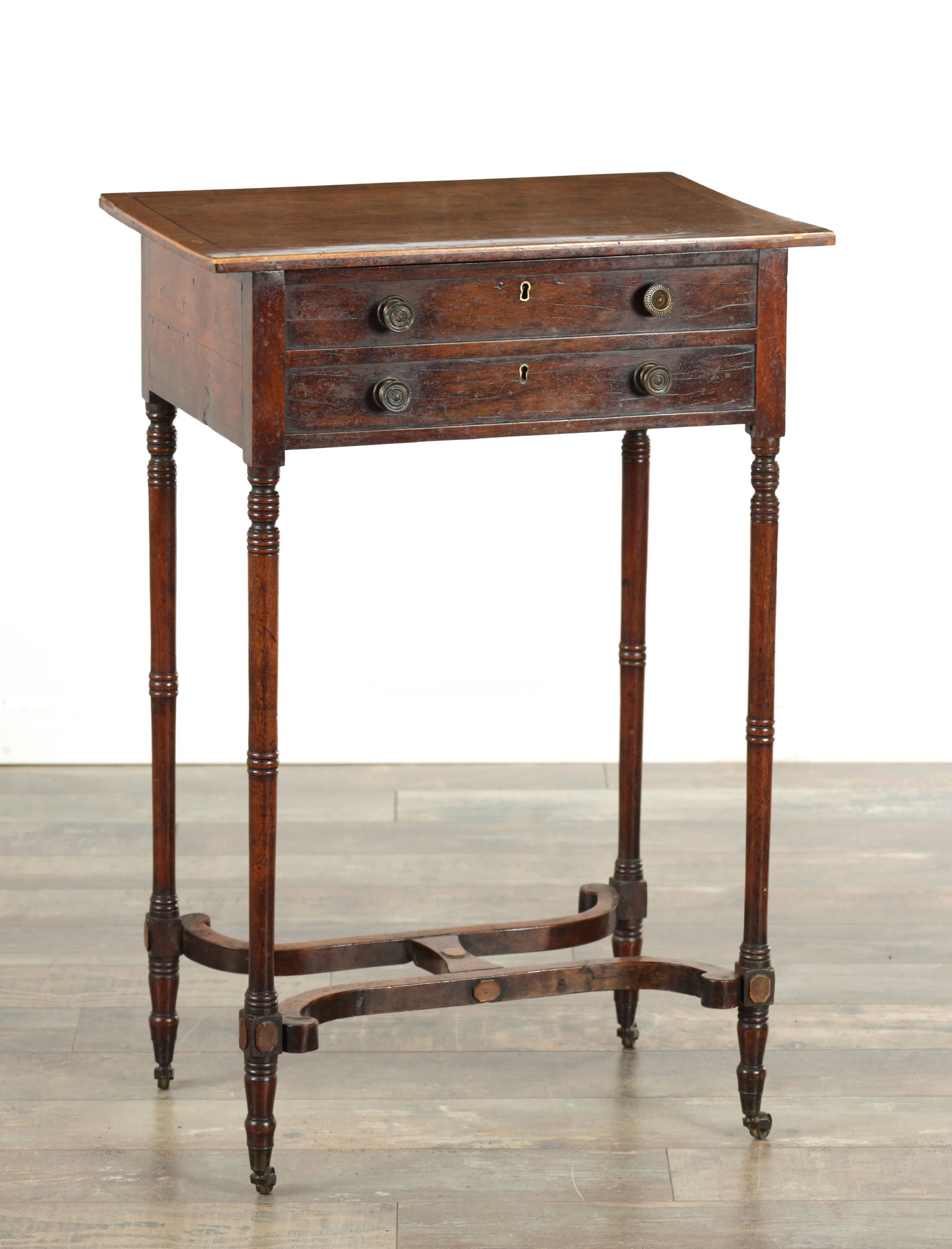 A REGENCY BURR YEWWOOD SEWING TABLE (1 of 9)