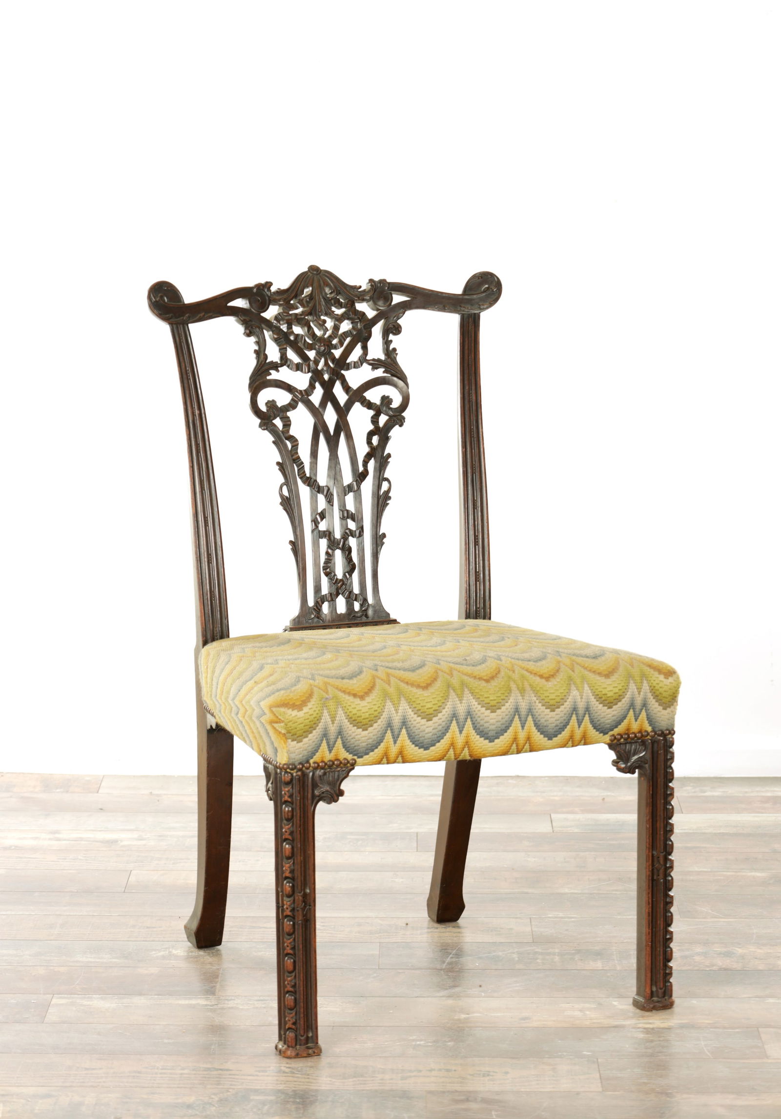 A 19TH CENTURY CHIPPENDALE STYLE MAHOGANY SIDE CHAIR (1 of 9)