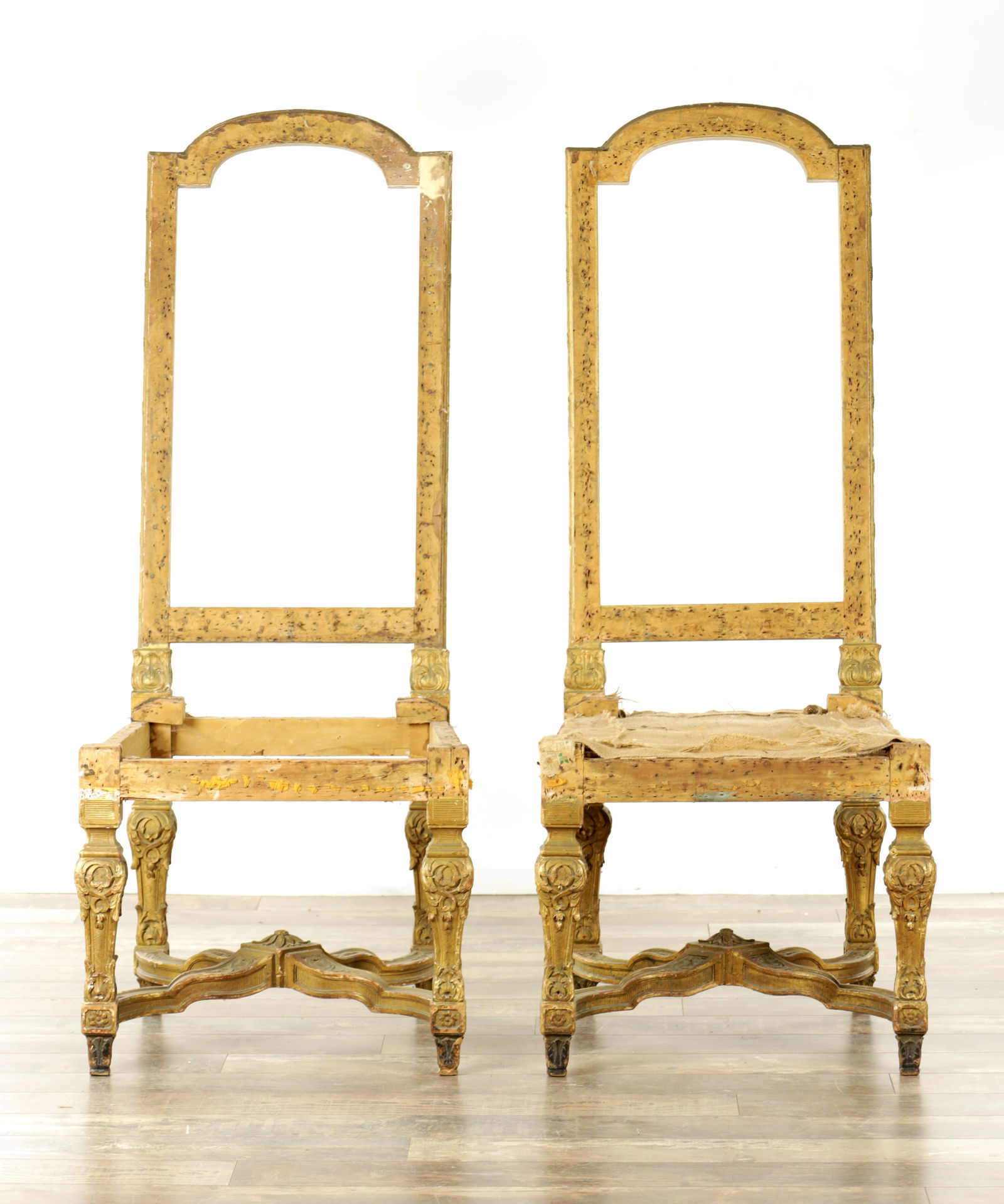 A PAIR OF 18TH CENTURY FRENCH GILT WOOD SIDE CHAIRS (1 of 11)