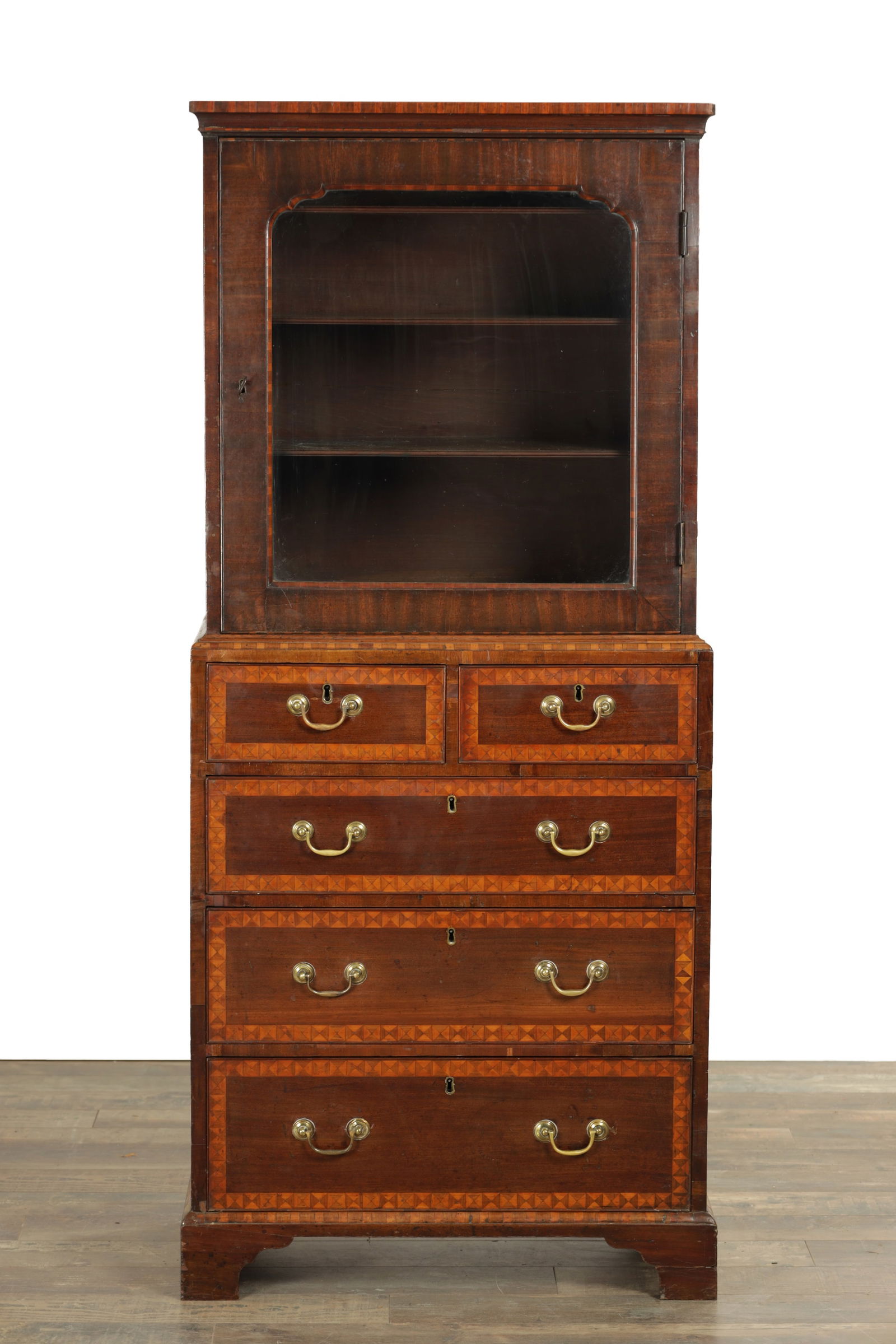 AN UNUSUAL GEORGE II INLAID CROSS-BANDED MAHOGANY COLLECTORS / APOTHACARY CABINET (1 of 7)