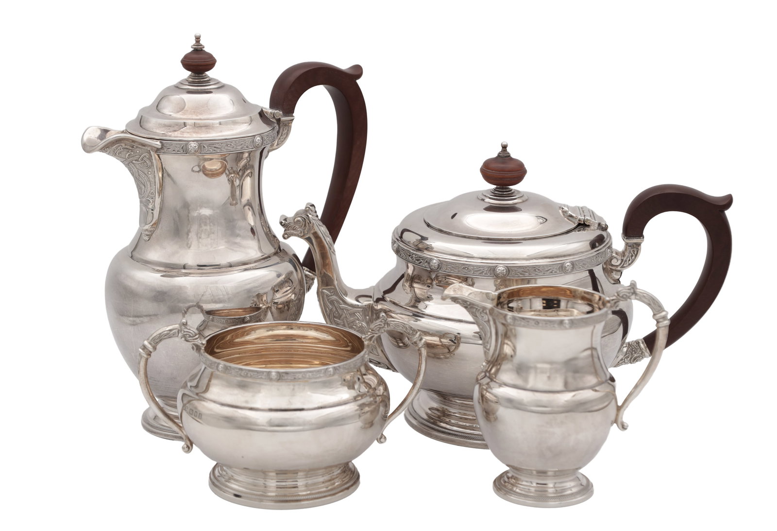 A MID 20TH CENTURY SILVER TEA SERVICE (1 of 17)