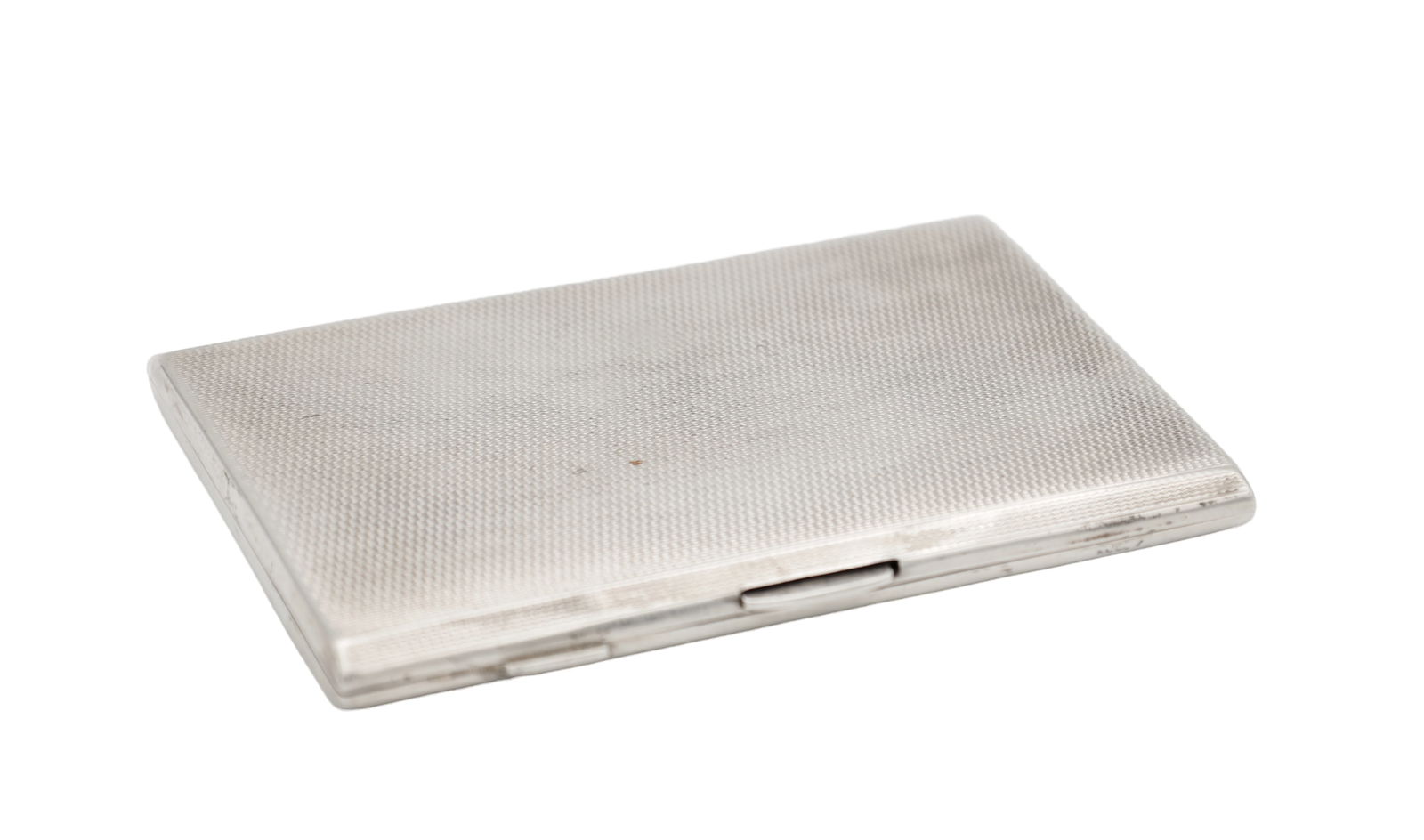 A MID 20TH CENTURY SILVER CIGARETTE CASE: A MID 20TH CENTURY SILVER CIGARETTE CASE with a spring clasp. Hallmarked, Birmingham, 1943, by Edwin Joseph Houlston E J Houlston Ltd. Total weight app. 201g. (12.5cm by 9cm)