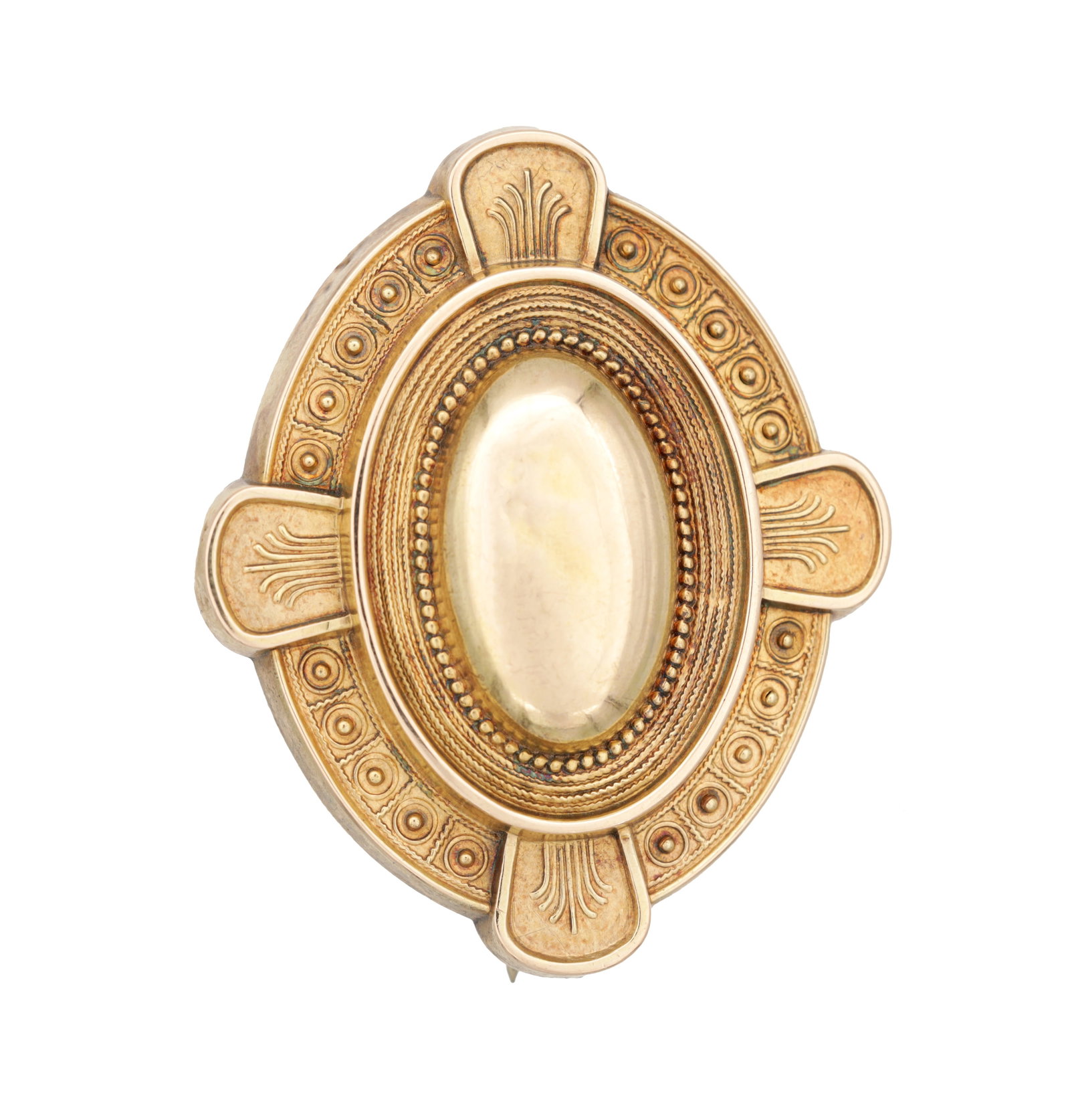 A VICTORIAN 14CT YELLOW GOLD BROOCH WITH LOCKET BACK (1 of 2)
