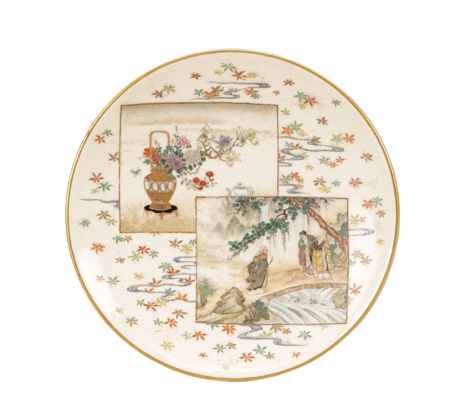 A MEIJI PERIOD JAPANESE SATSUMA DISH (1 of 4)