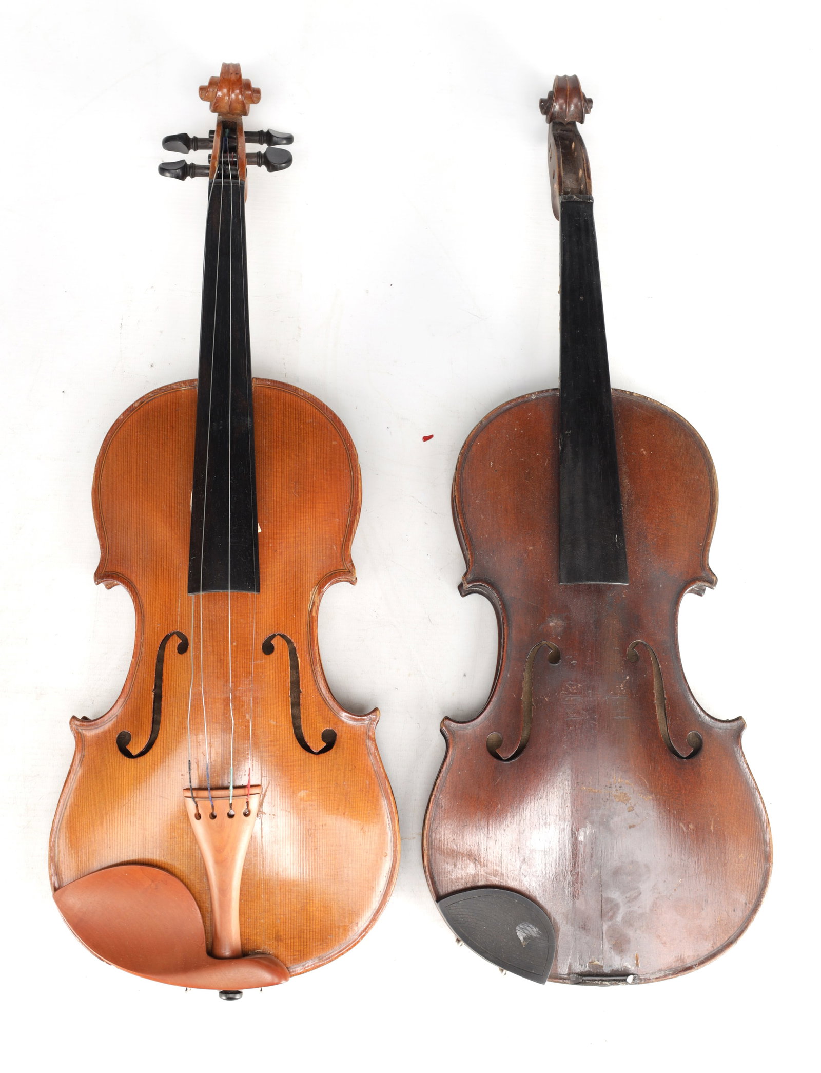 TWO CIRCA 1900 FULL-SIZE VIOLINS (1 of 8)