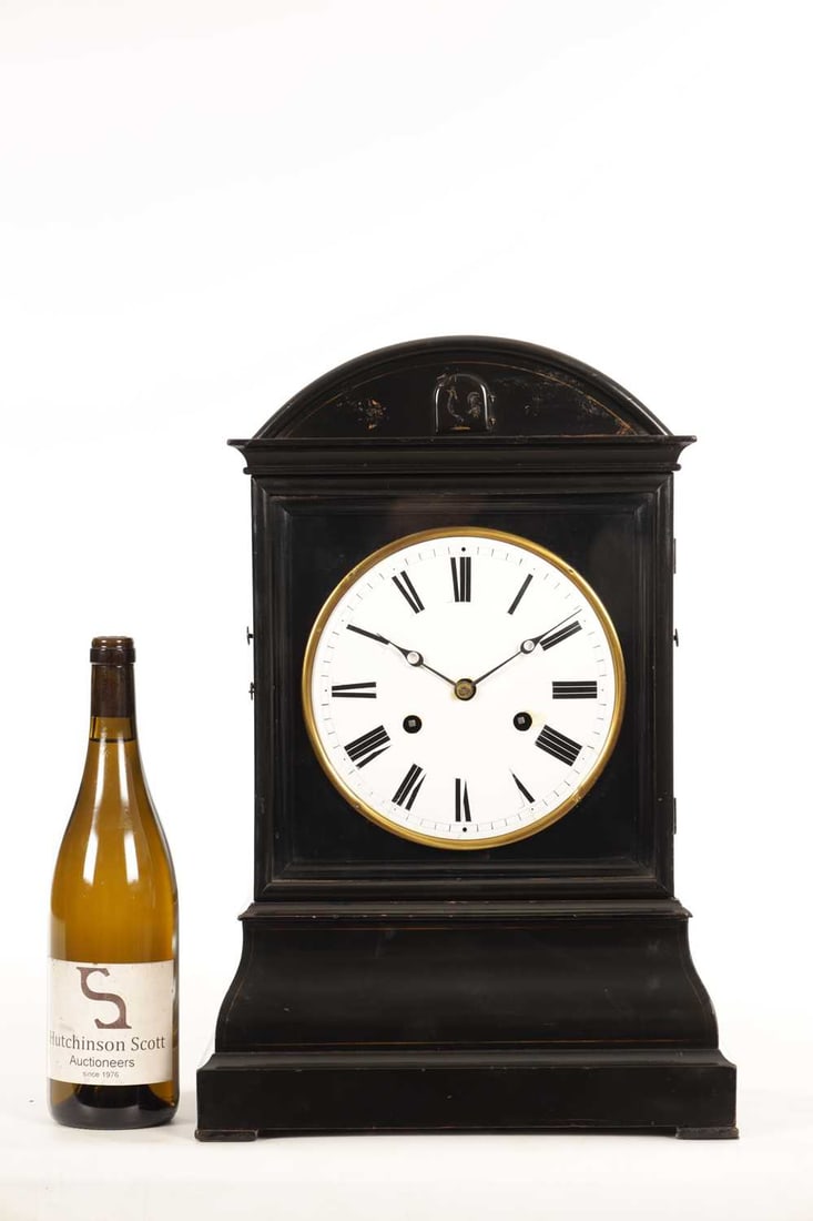 ATT. JOHANN BAPTIST BEHA. A 19TH CENTURY BLACK FOREST EBONISED CUCKOO MANTEL CLOCK - 2