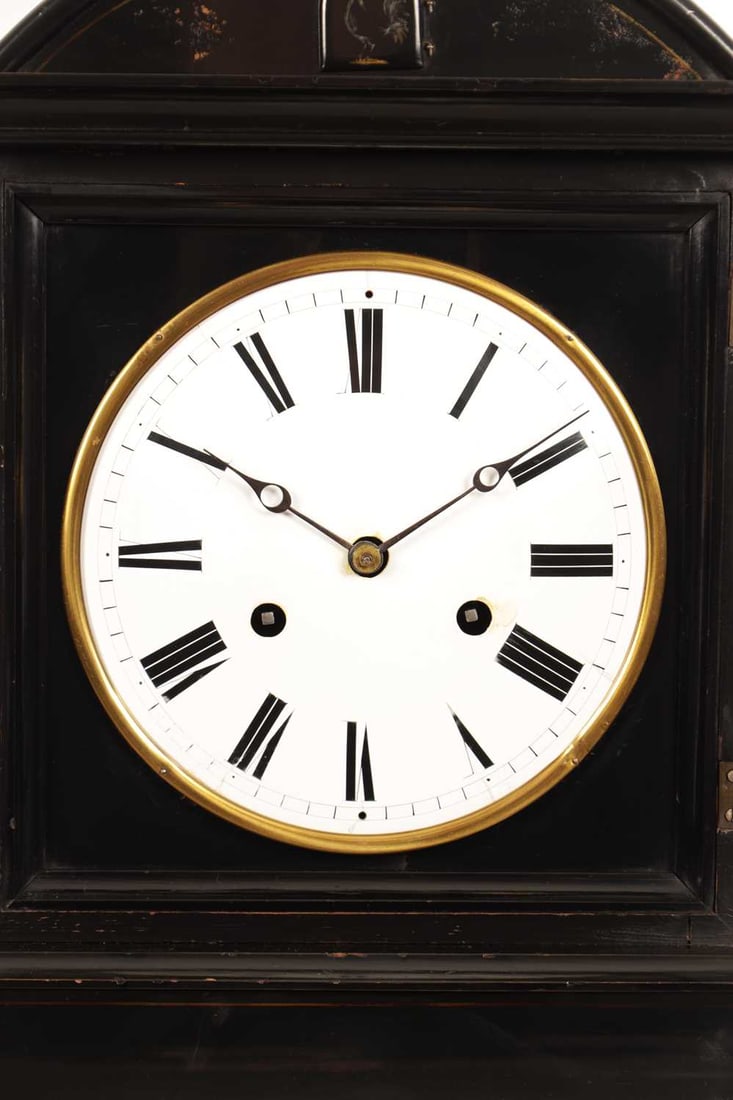 ATT. JOHANN BAPTIST BEHA. A 19TH CENTURY BLACK FOREST EBONISED CUCKOO MANTEL CLOCK - 4