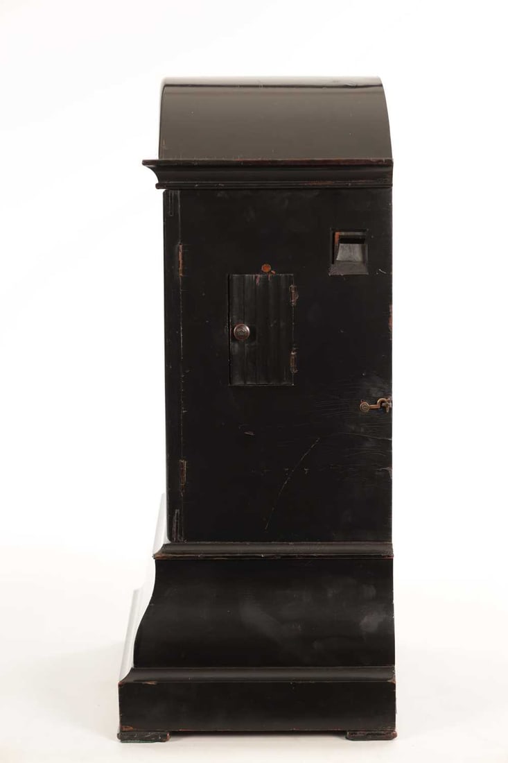 ATT. JOHANN BAPTIST BEHA. A 19TH CENTURY BLACK FOREST EBONISED CUCKOO MANTEL CLOCK - 7