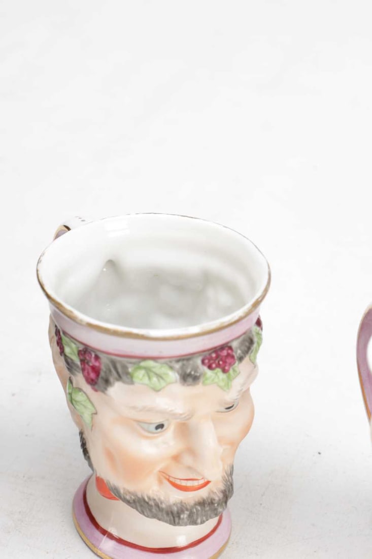 TWO EARLY 19TH CENTURY ENGLISH POTTERY BACCHUS HEAD JUGS - 5