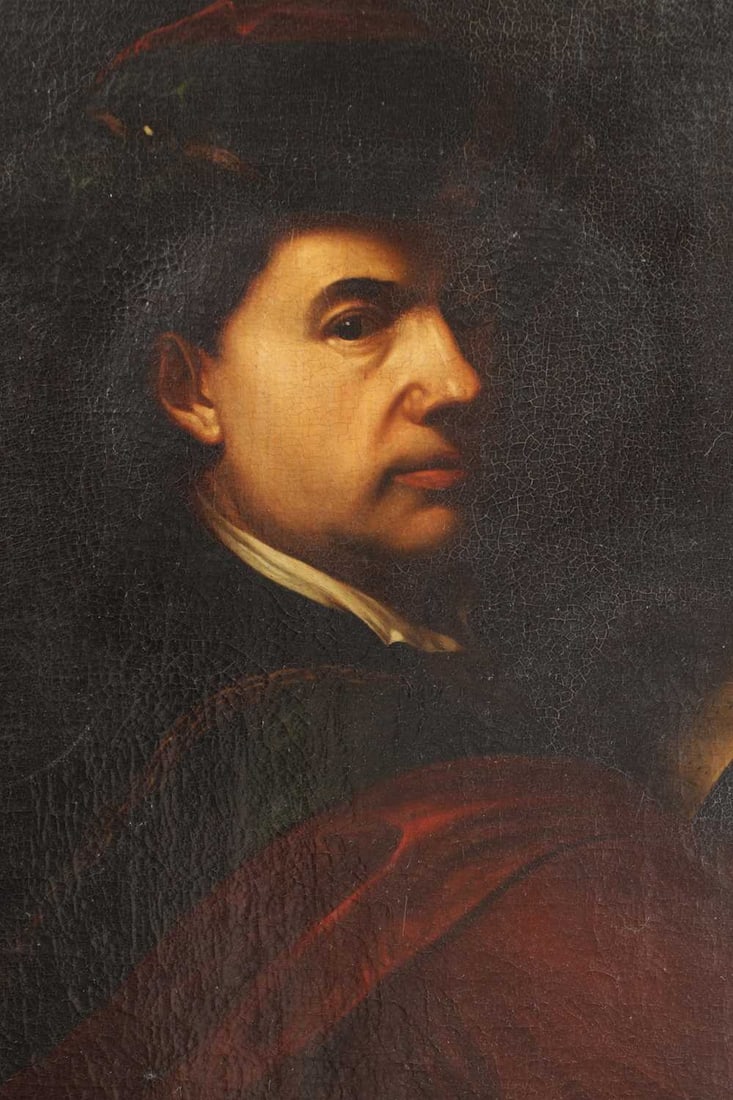 A 17TH CENTURY OIL ON CANVAS PORTRAIT OF A GENTLEMAN - 2