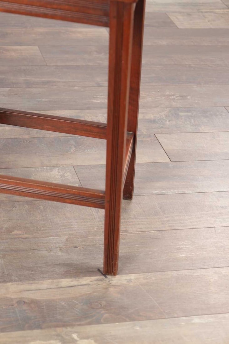 A PAIR OF LATE 19TH CENTURY WALNUT LOW-BACK STOOLS - 4