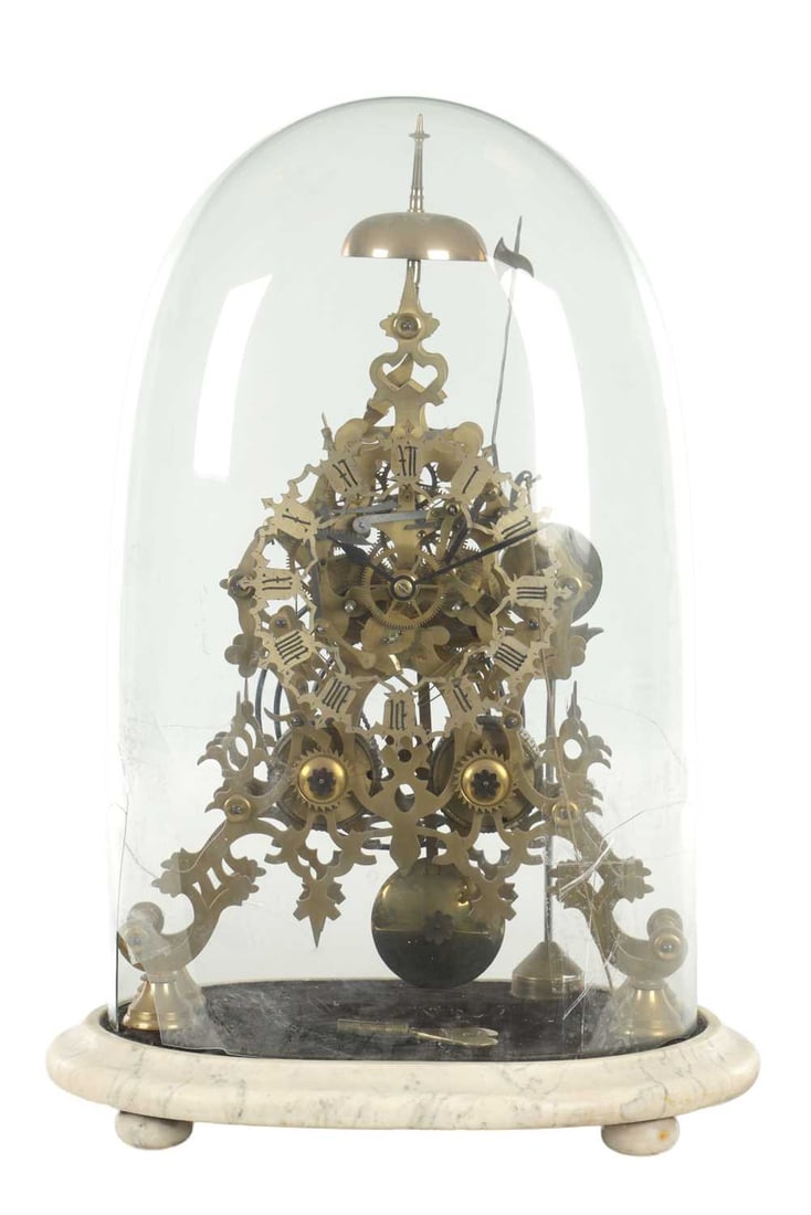 A GOOD 19TH CENTURY DOUBLE FUSEE SKELETON CLOCK BY EVANS - 2