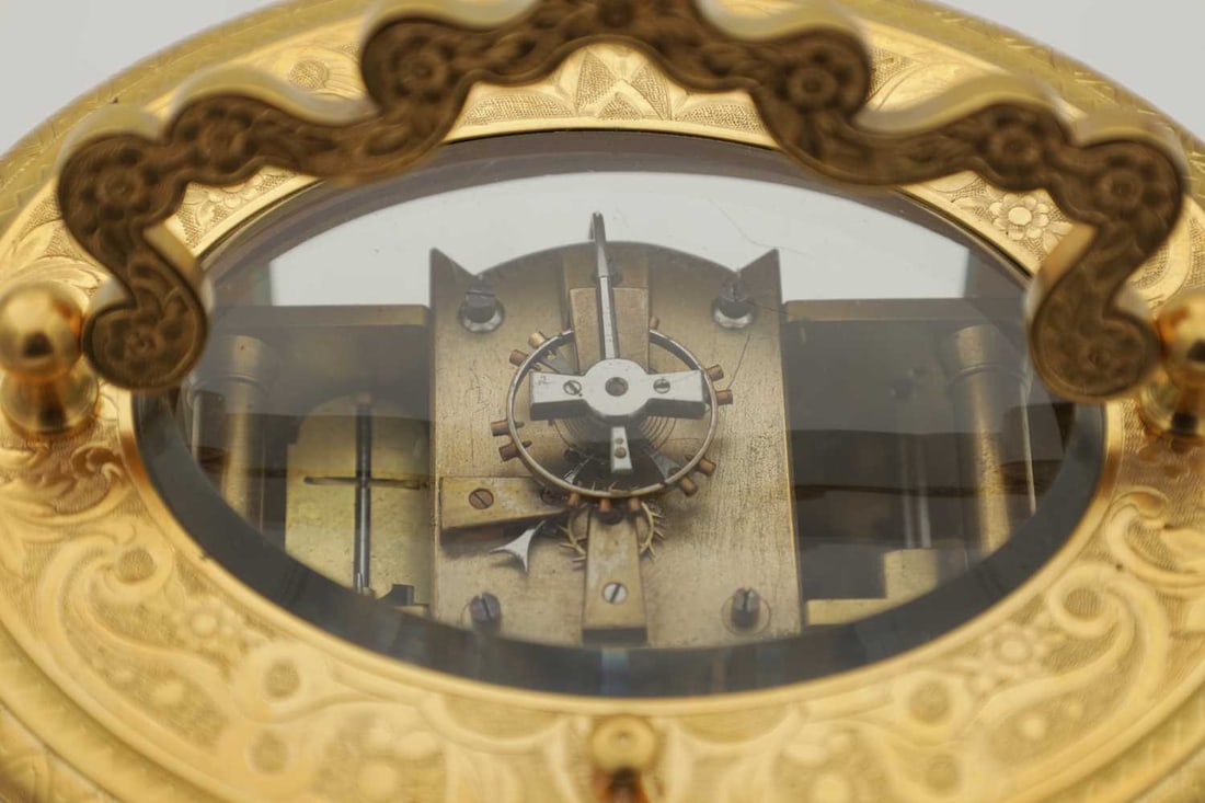 A LARGE LATE 19TH CENTURY FRENCH OVAL CASED FULLY ENGRAVED GRAND SONNERIE CARRIAGE CLOCK WITH CALEND - 2