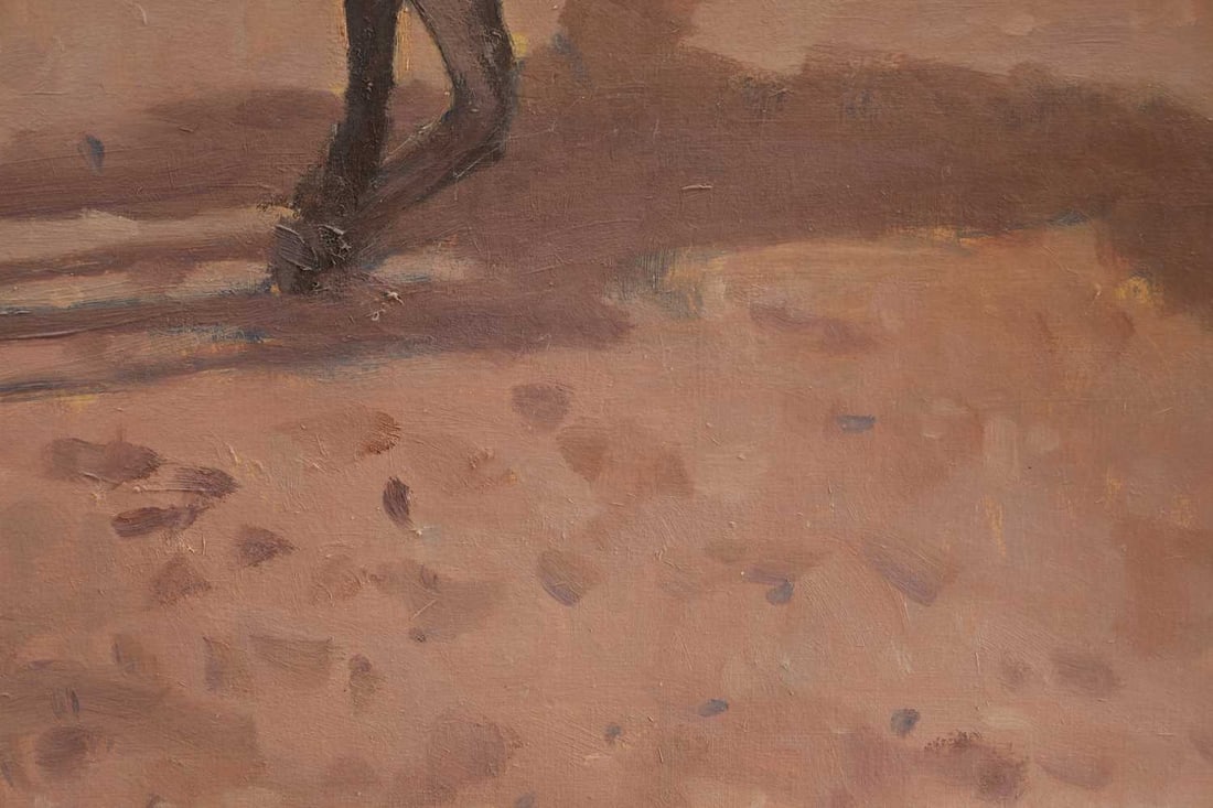 WILLIAM NORMAN GAUNT BRITISH 1918-2001 A 20TH CENTURY OIL ON CANVAS BEACH SCENE WITH CHILDREN ON DON - 5