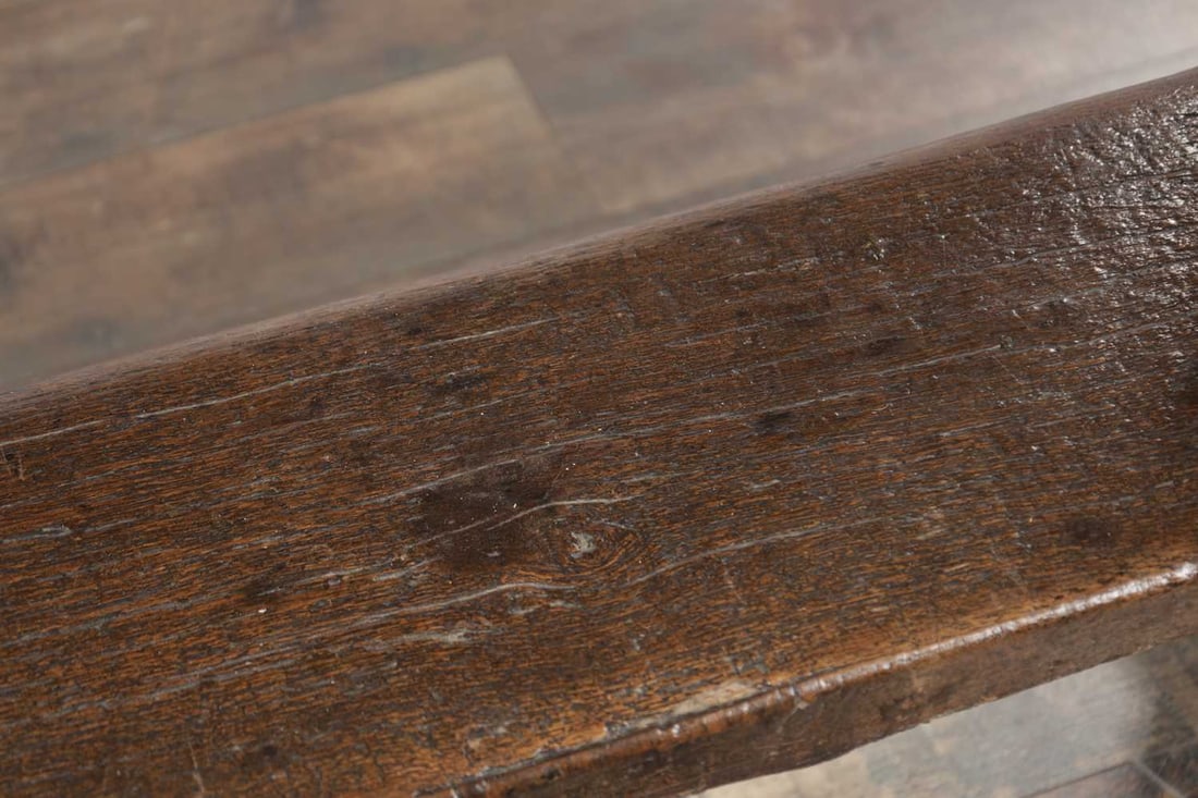 A 17TH CENTURY OAK TRESTLE REFECTORY TABLE WITH ONE-PIECE TOP - 6