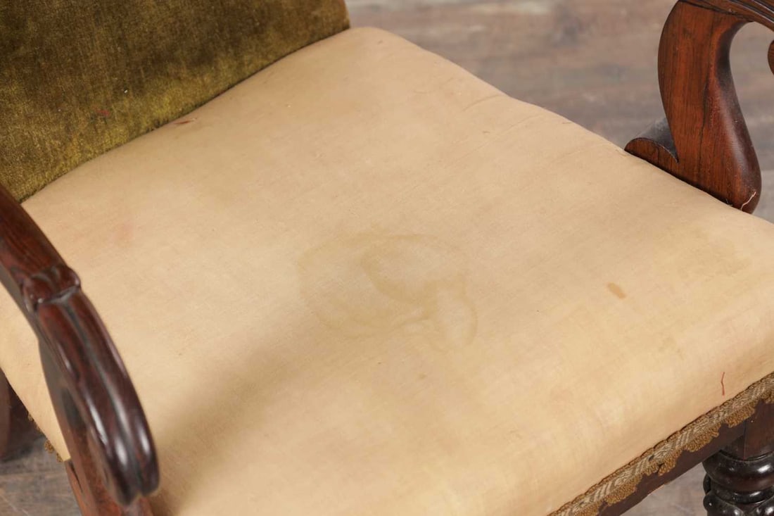 A LATE REGENCY ROSEWOOD LIBRARY CHAIR - 4