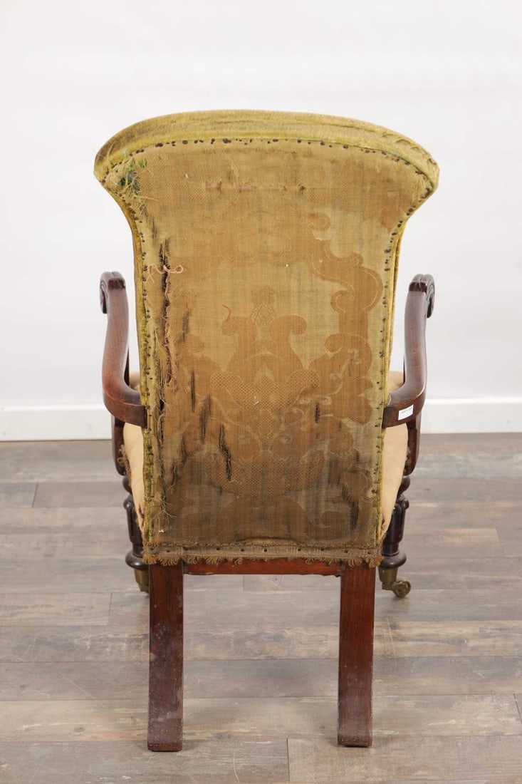A LATE REGENCY ROSEWOOD LIBRARY CHAIR - 7