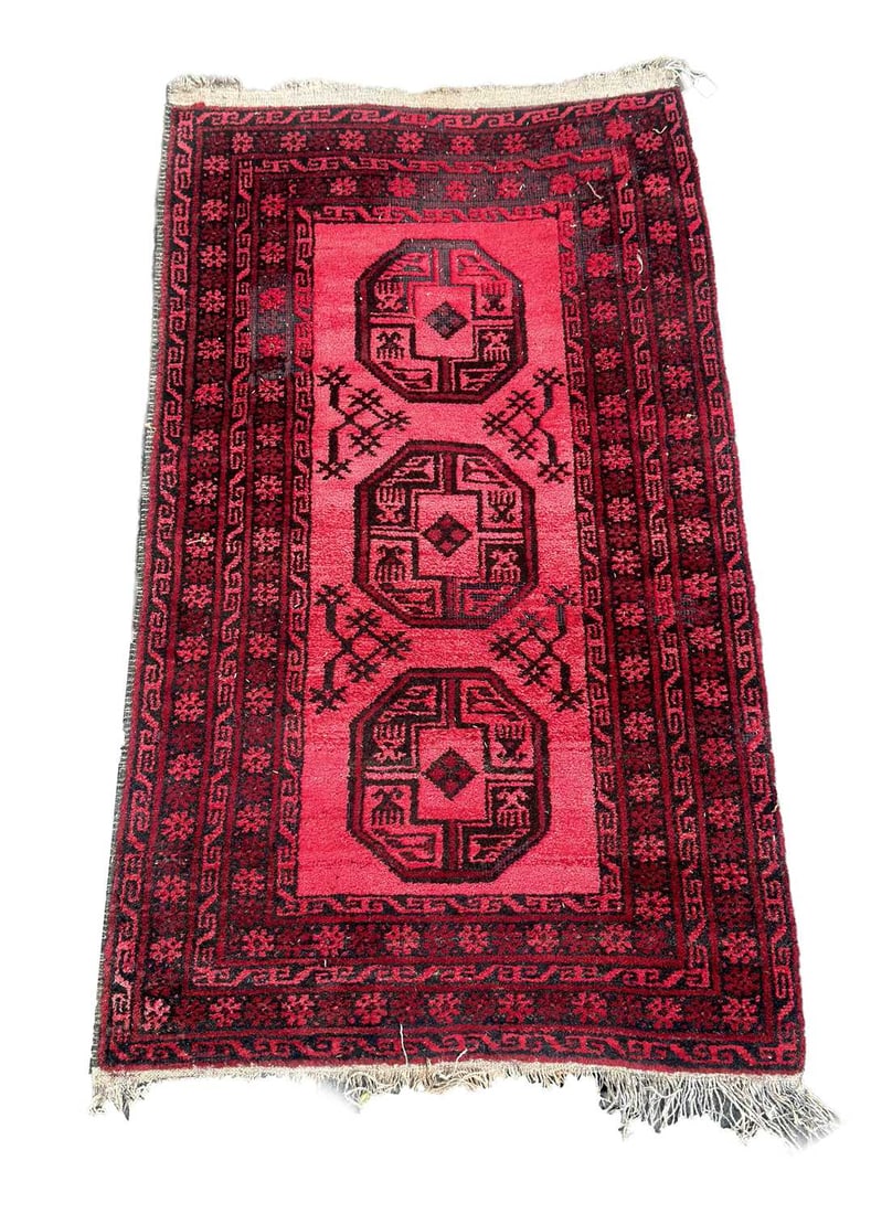 AN AFGHAN AQCHA WOOL CARPET - 2