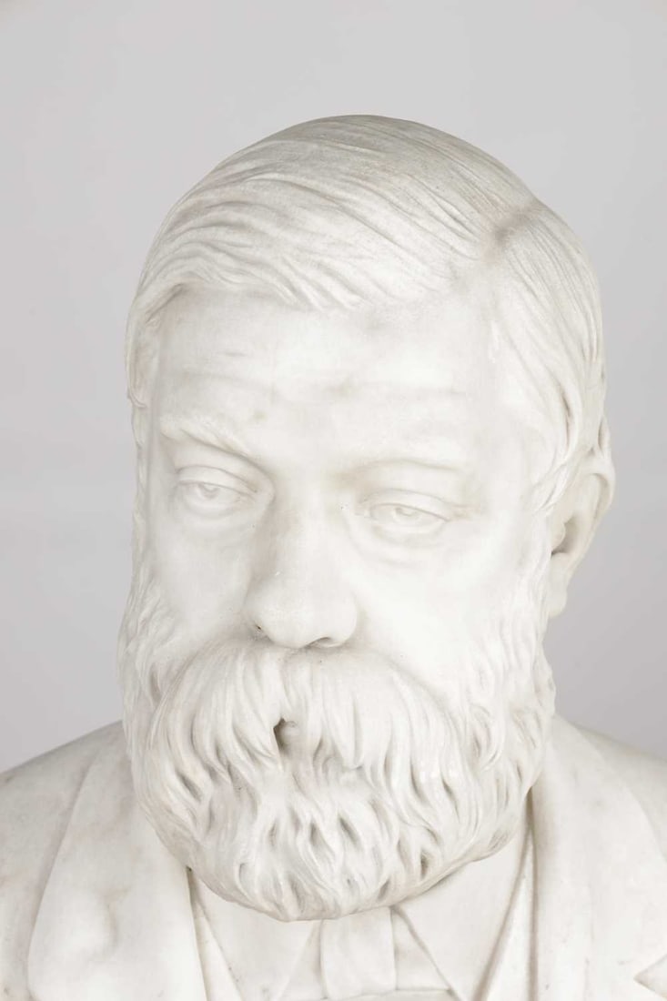 E E GEFLOWSKI A PAIR OF LATE 19TH CENTURY MARBLE BUSTS - 2