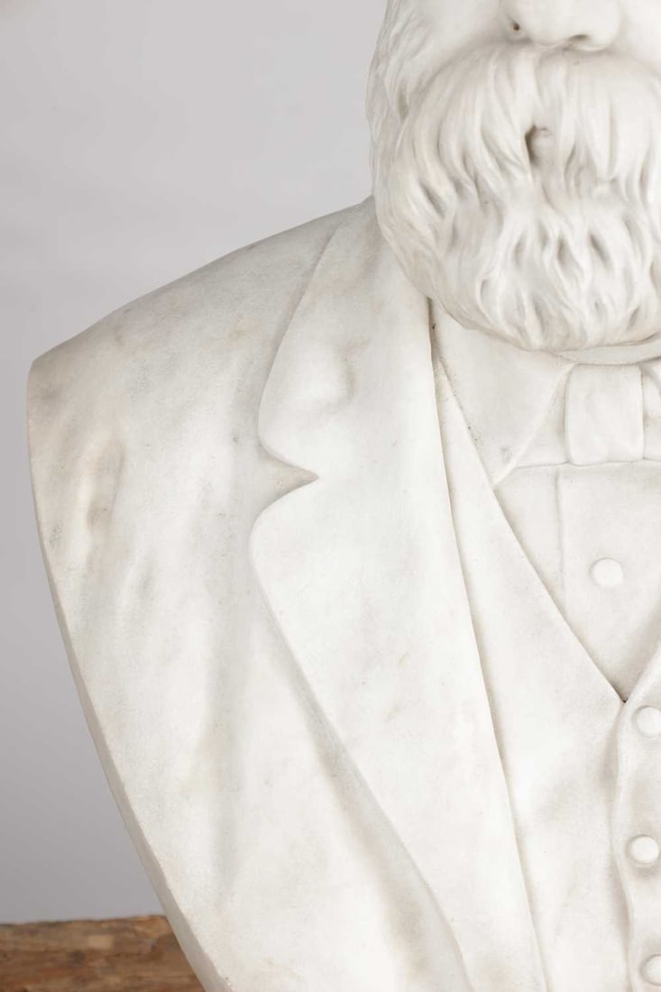E E GEFLOWSKI A PAIR OF LATE 19TH CENTURY MARBLE BUSTS - 4