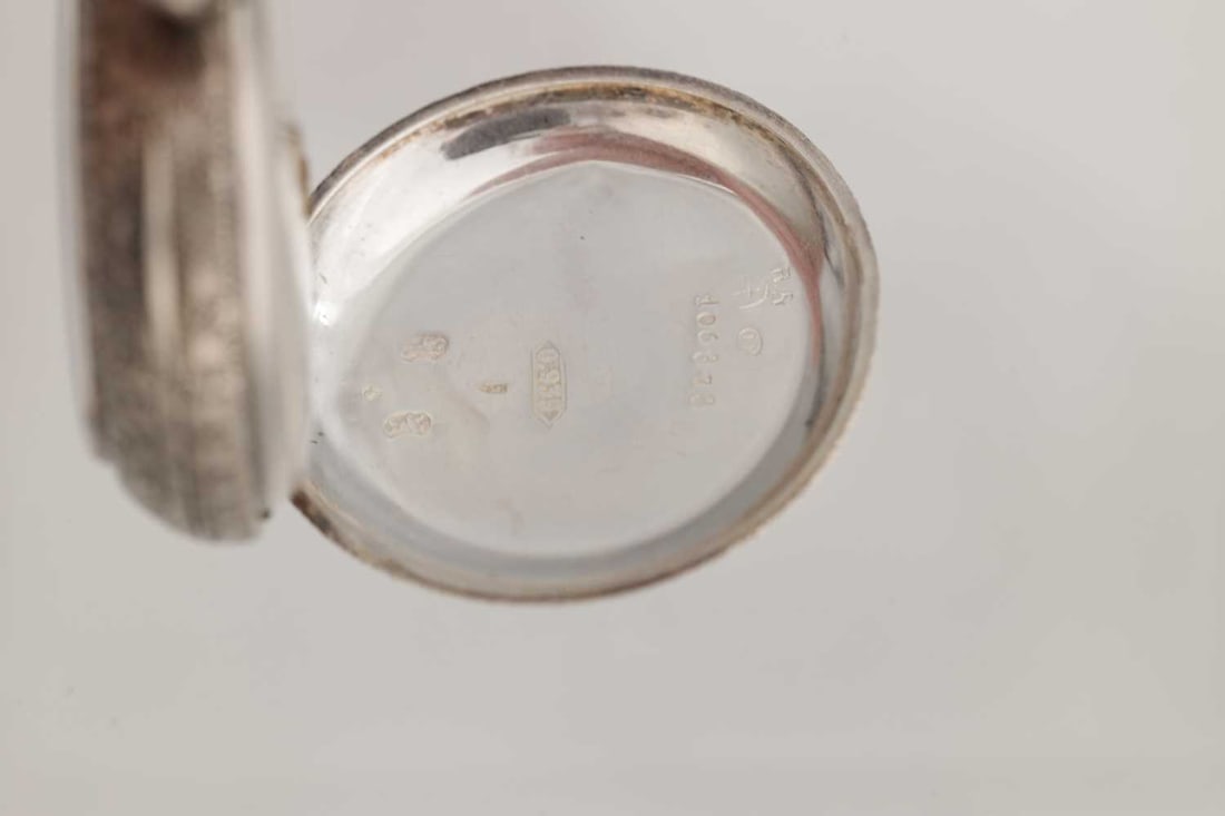 A LATE 19TH CENTURY CONTINENTAL SILVER CHATELAINE AND A SILVER FOB WATCH - 4