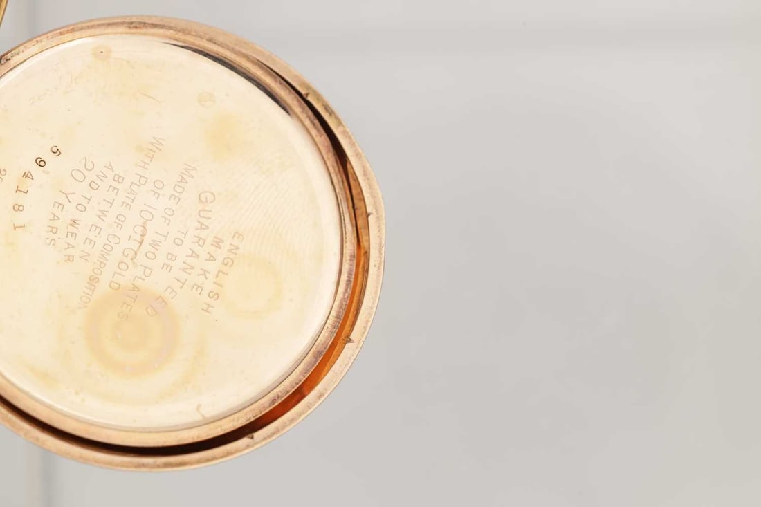A WALTHAM ROLLED GOLD OPEN FACE POCKET WATCH 15 JEWELS - 3