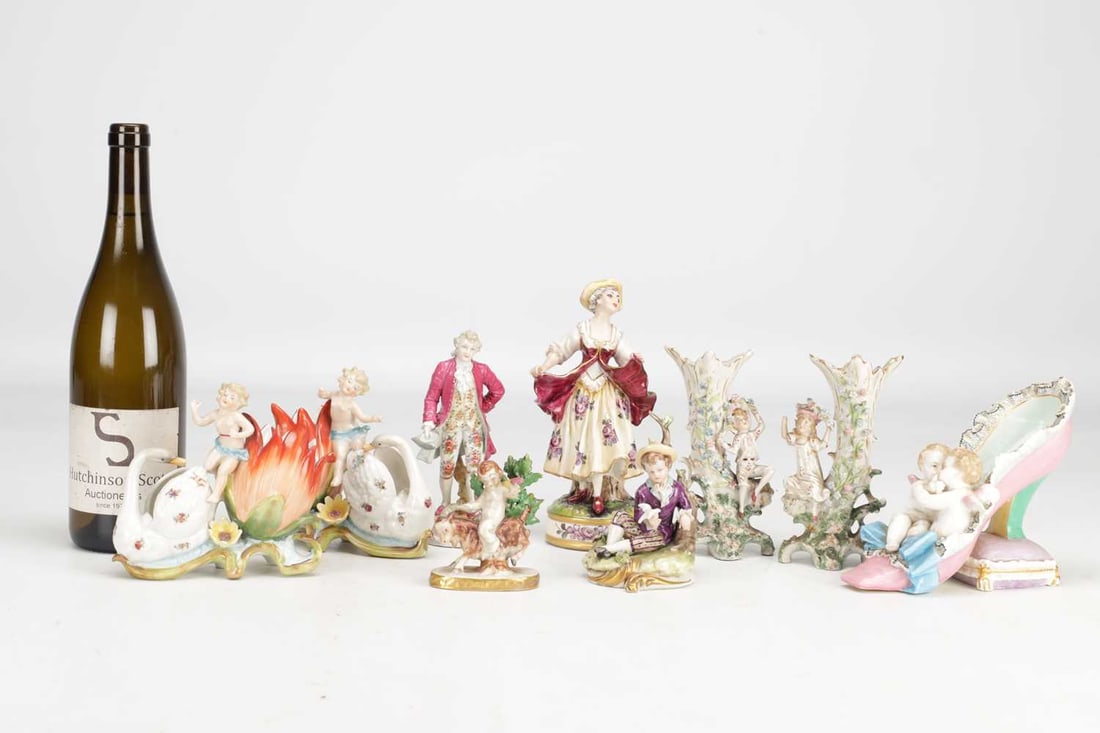 A COLLECTION OF NINE CONTINENTAL PORCELAIN FIGURES AND FIGURE GROUPS - 6