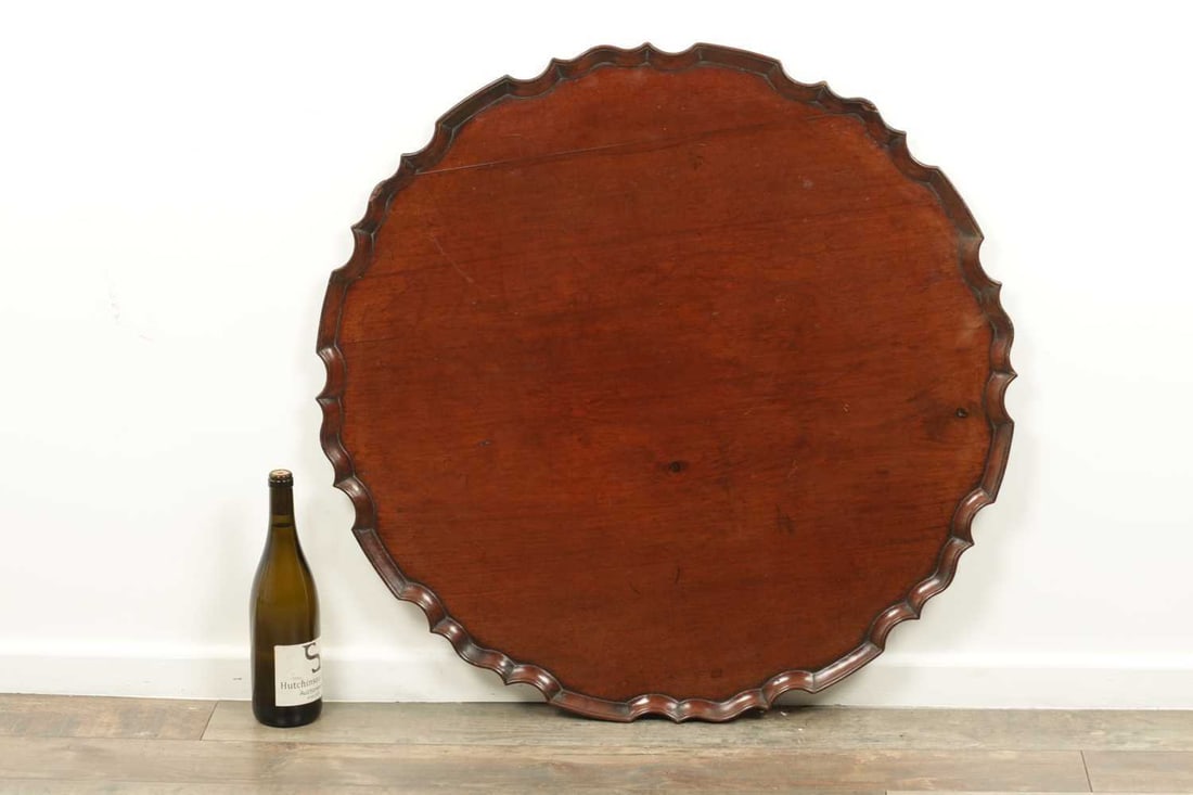 A LARGE GEORGE III MAHOGANY CIRCULAR TRAY - 4