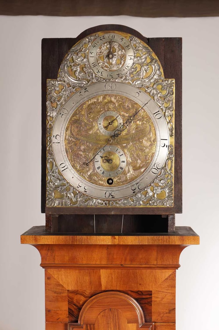 JOHAN MICHAEL DERMER, OCHSENHAUSEN AN 18TH CENTURY GERMAN WALNUT YEAR-GOING REGULATOR LONGCASE CLOCK - 4