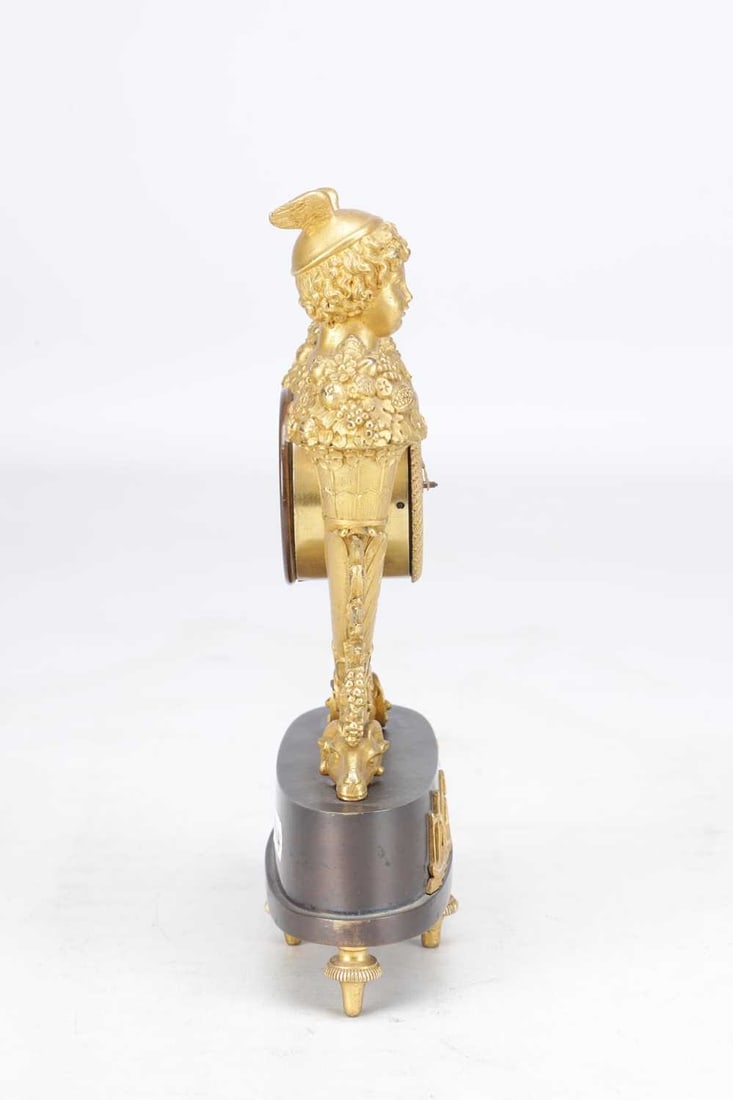 ROSE ET SON, LONDON. AN EARLY 19TH CENTURY BRONZE AND ORMOLU MANTEL CLOCK - 5