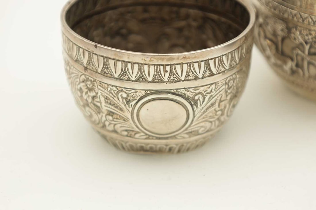 TWO INDIAN SILVER BOWLS AND ONE ENGLISH SILVER BOWL - 2