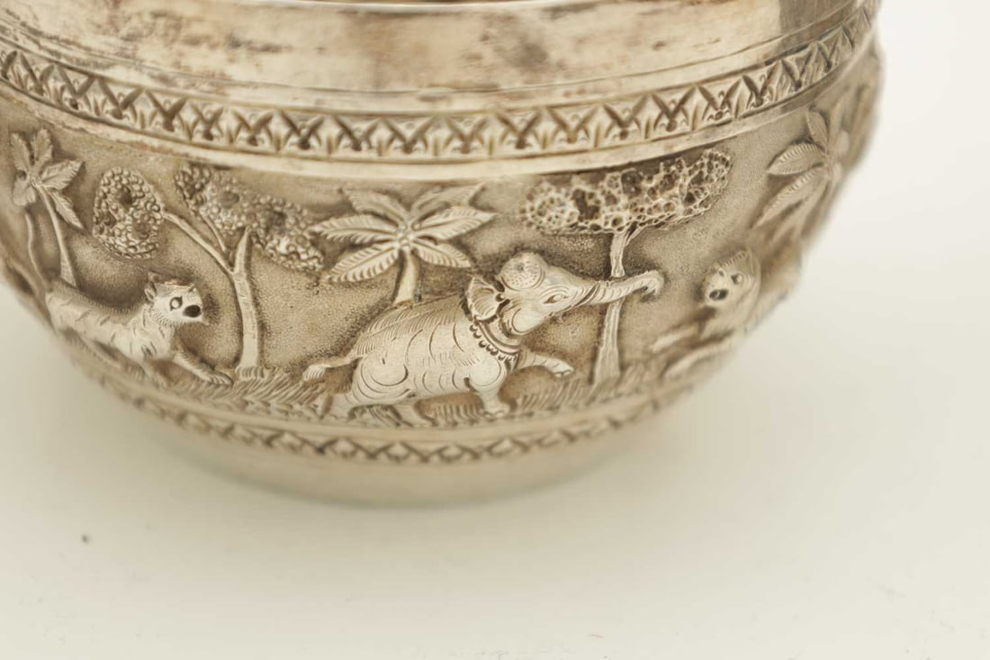 TWO INDIAN SILVER BOWLS AND ONE ENGLISH SILVER BOWL - 7
