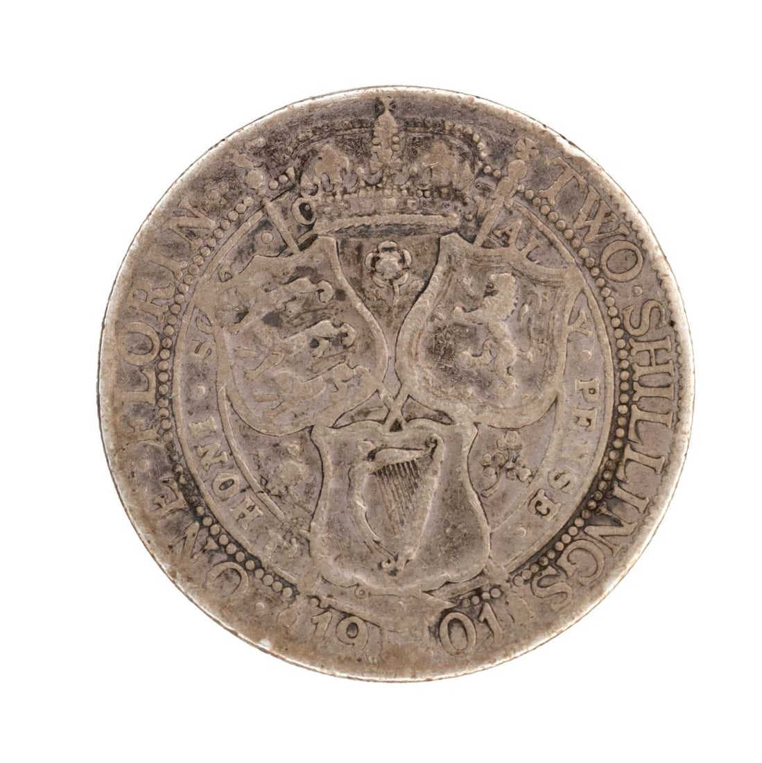 A 1901 VICTORIA ENGLISH SILVER FLORIN - 2