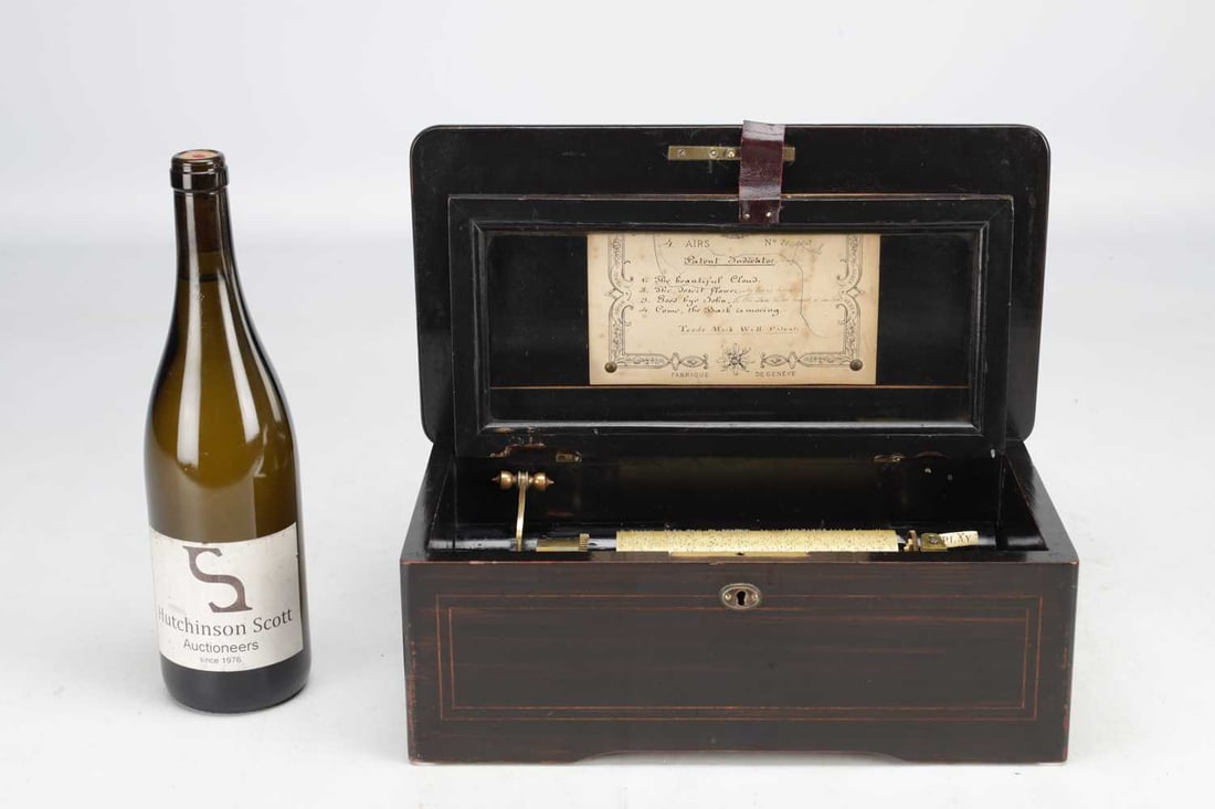 A LATE 19TH CENTURY SWISS ROSEWOOD CYLINDER MUSIC BOX - 7