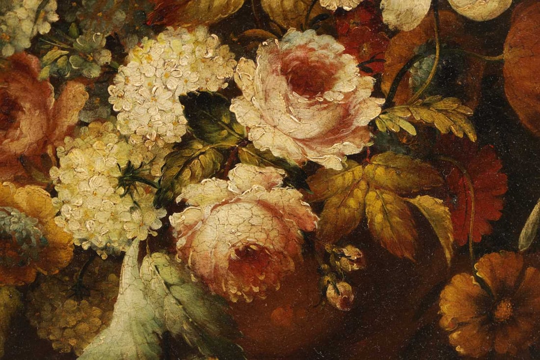 A LARGE PAIR OF CIRCA 1900 DUTCH OIL ON CANVAS STILL LIFE PAINTINGS - 2